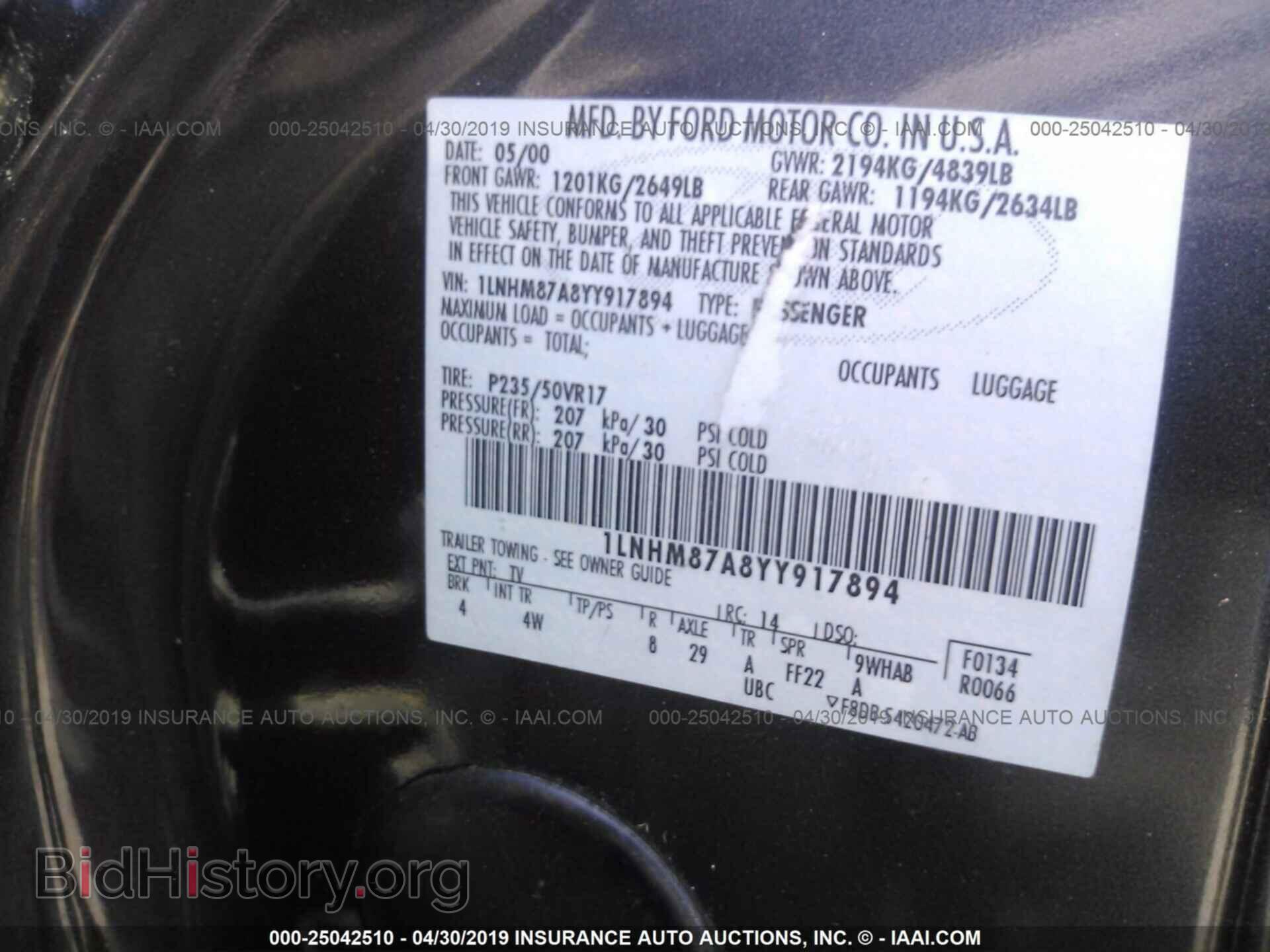 2000 LINCOLN LS - VIN: 1LNHM87A8YY917894 - Photo 9