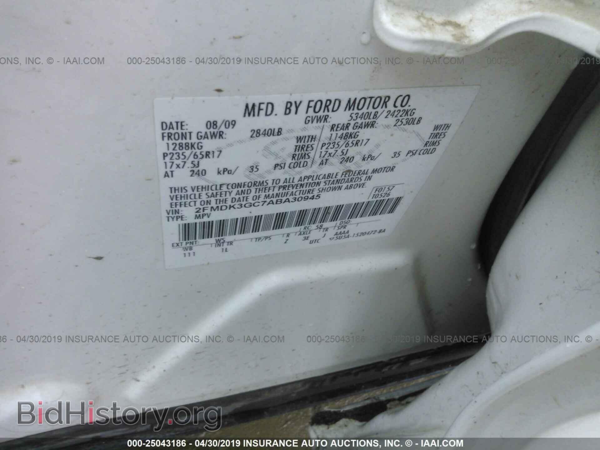 2010 FORD EDGE - VIN: 2FMDK3GC7ABA30945 - Photo 9
