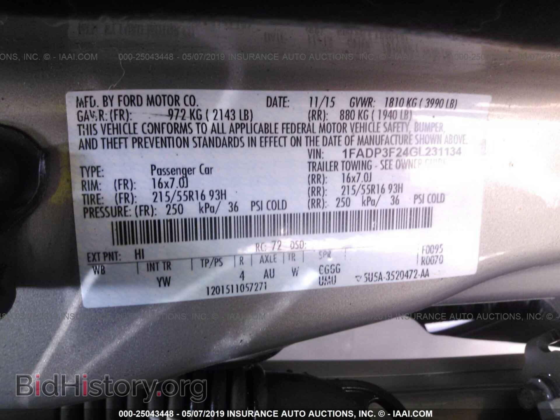 2016 FORD FOCUS - VIN: 1FADP3F24GL231134 - Фото 9