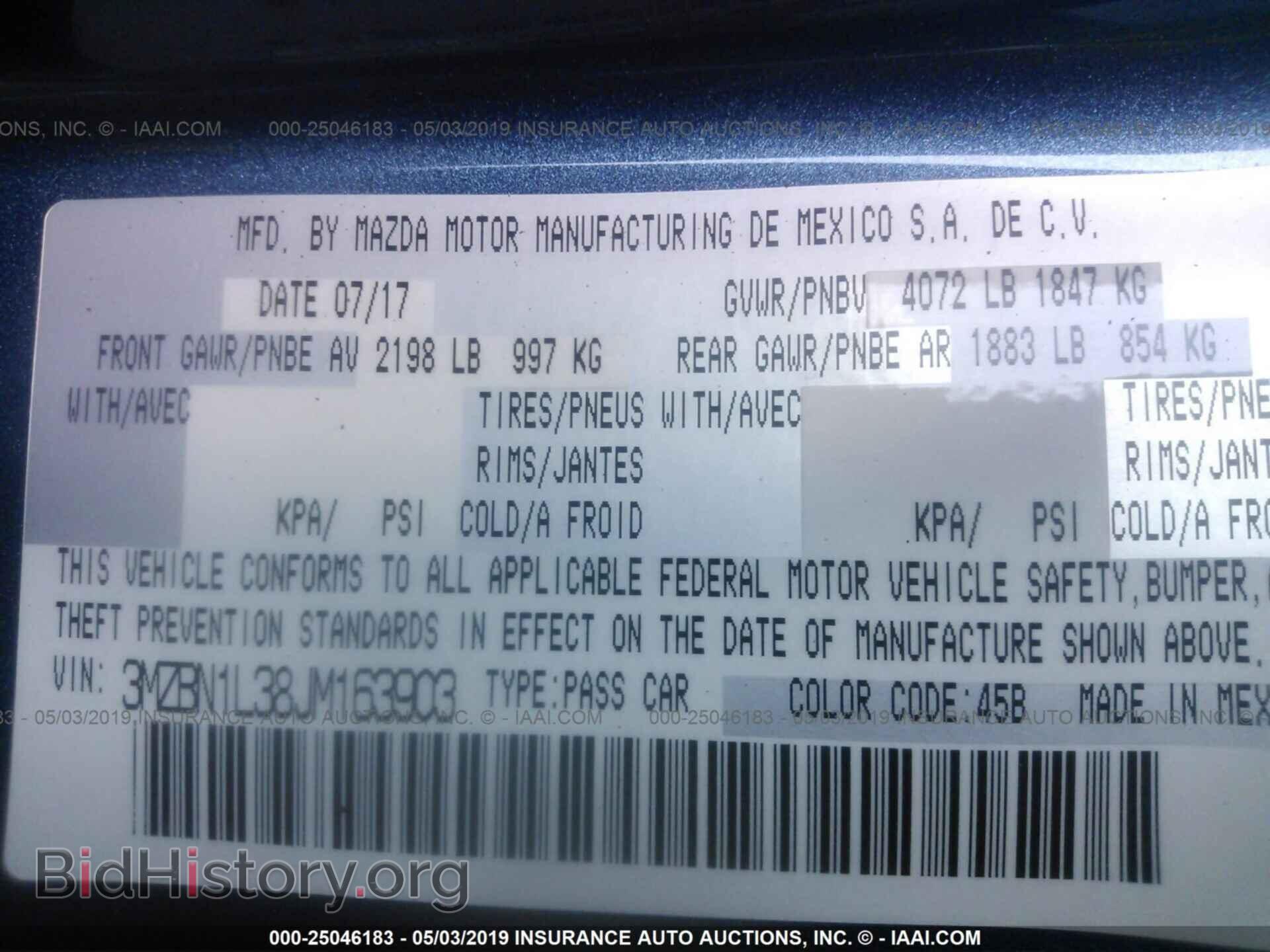 2018 MAZDA 3 - VIN: 3MZBN1L38JM163903 - Photo 9