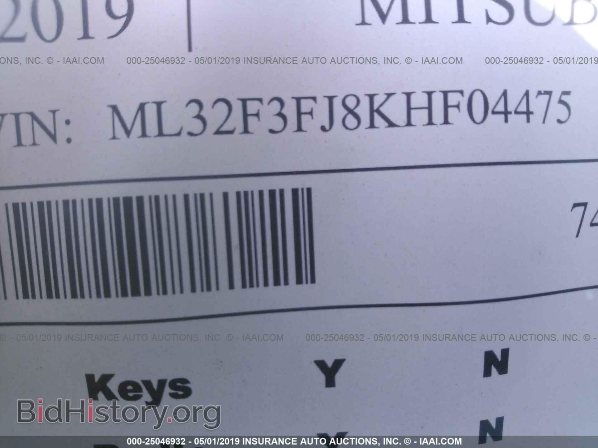 2019 MITSUBISHI MIRAGE - VIN: ML32F3FJ8KHF04475 - Фото 9
