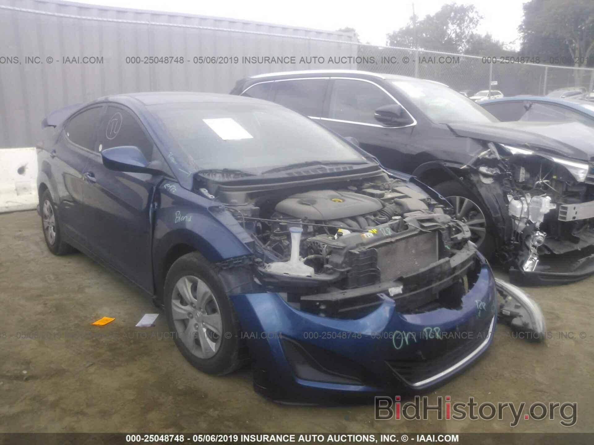 Photo 5NPDH4AE4GH692384 - HYUNDAI ELANTRA 2016