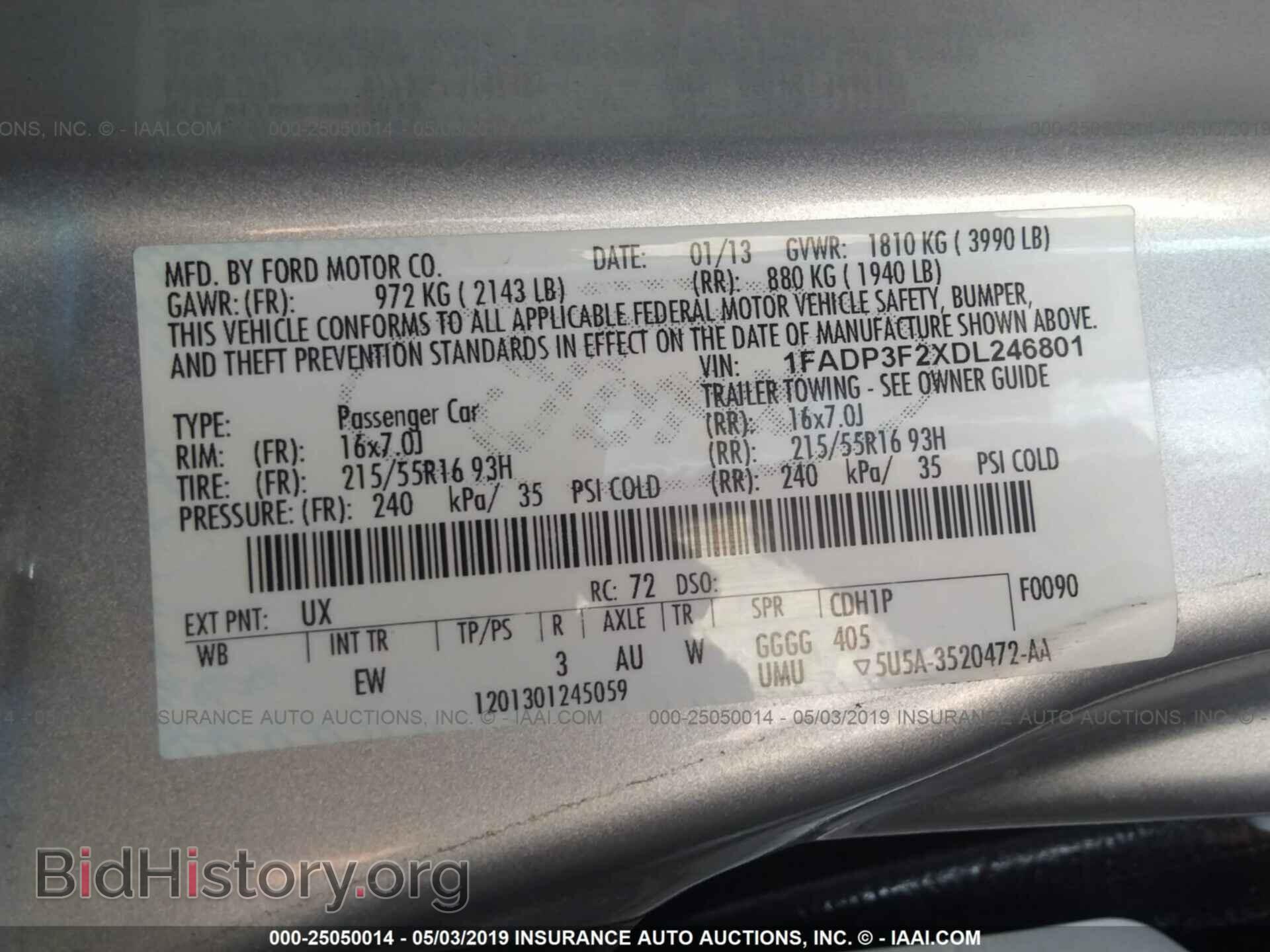 2013 FORD FOCUS - VIN: 1FADP3F2XDL246801 - Фото 9