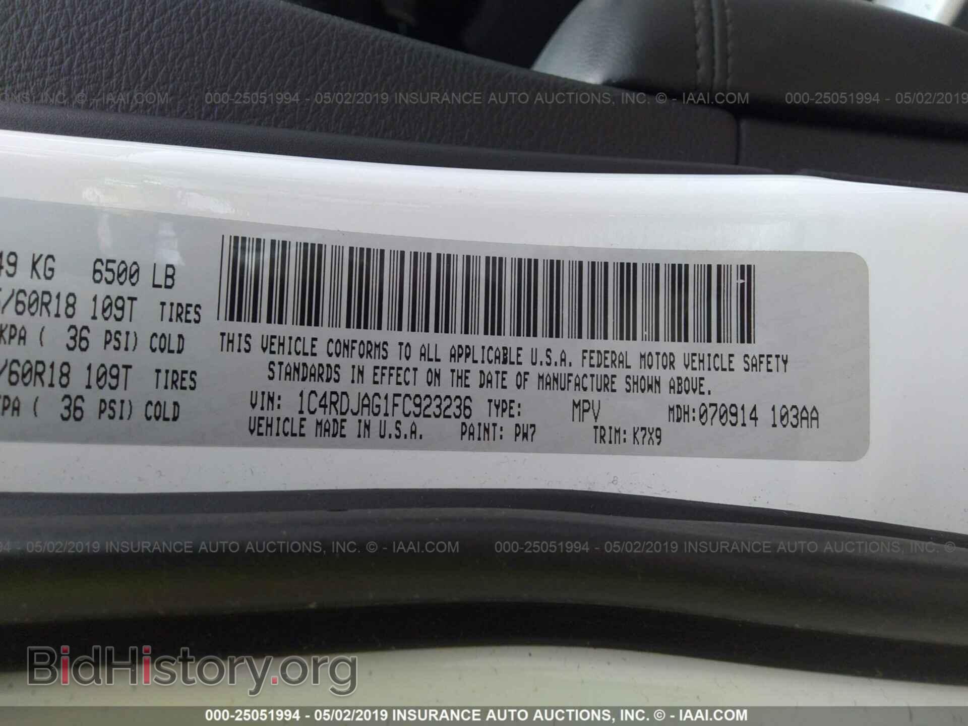 2015 DODGE DURANGO - VIN: 1C4RDJAG1FC923236 - Фото 9