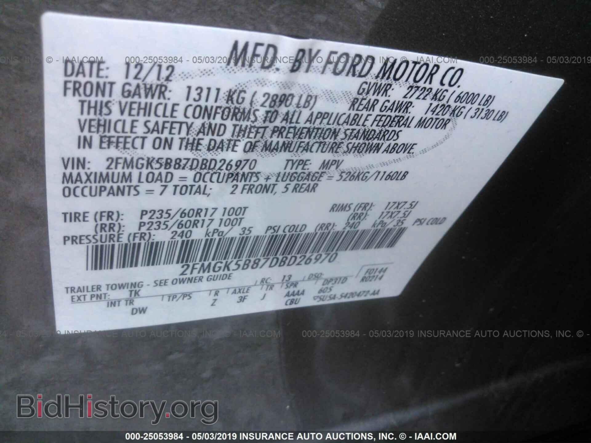 2013 FORD FLEX - VIN: 2FMGK5B87DBD26970 - Фото 9