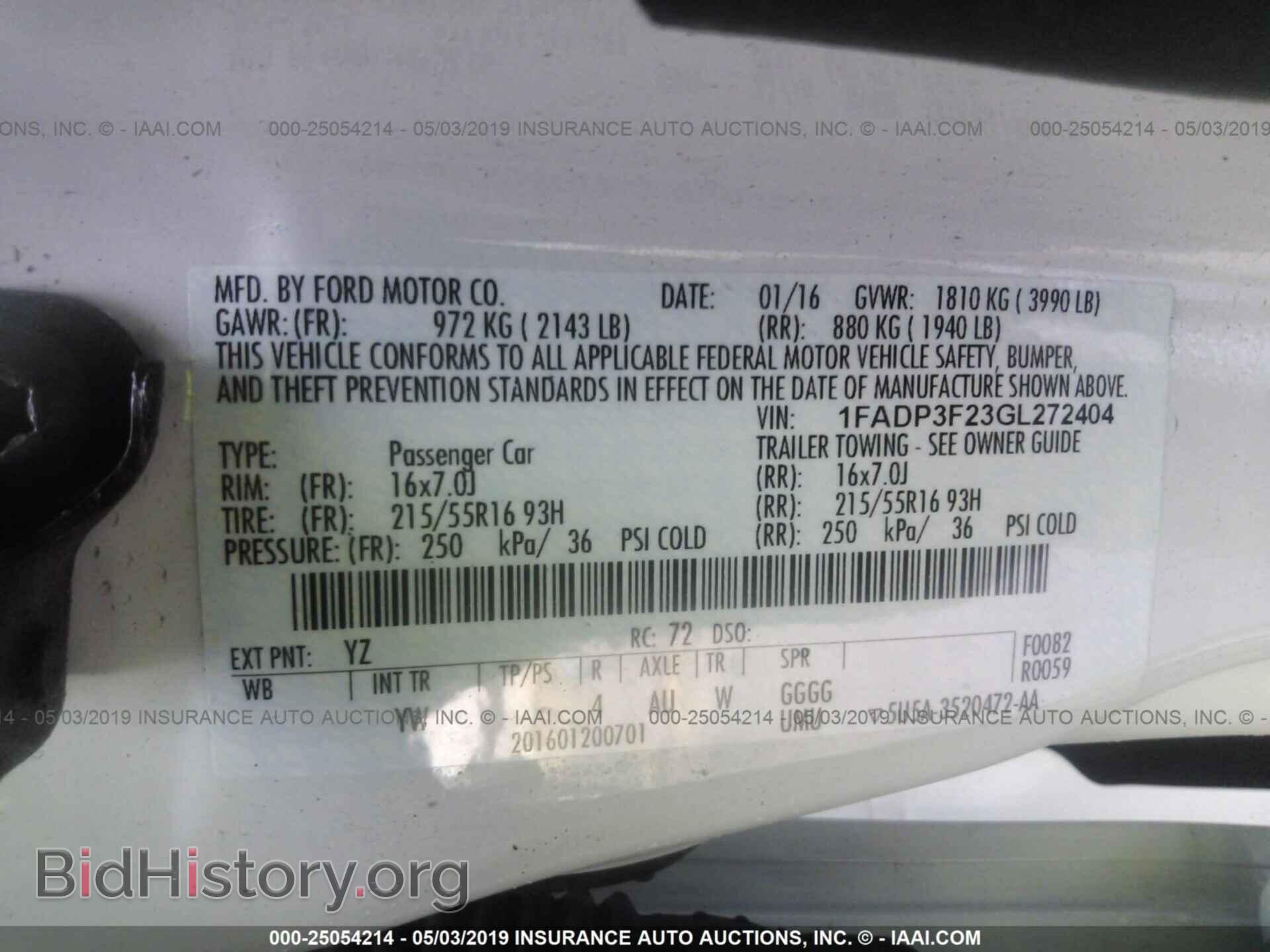 2016 FORD FOCUS - VIN: 1FADP3F23GL272404 - Фото 9
