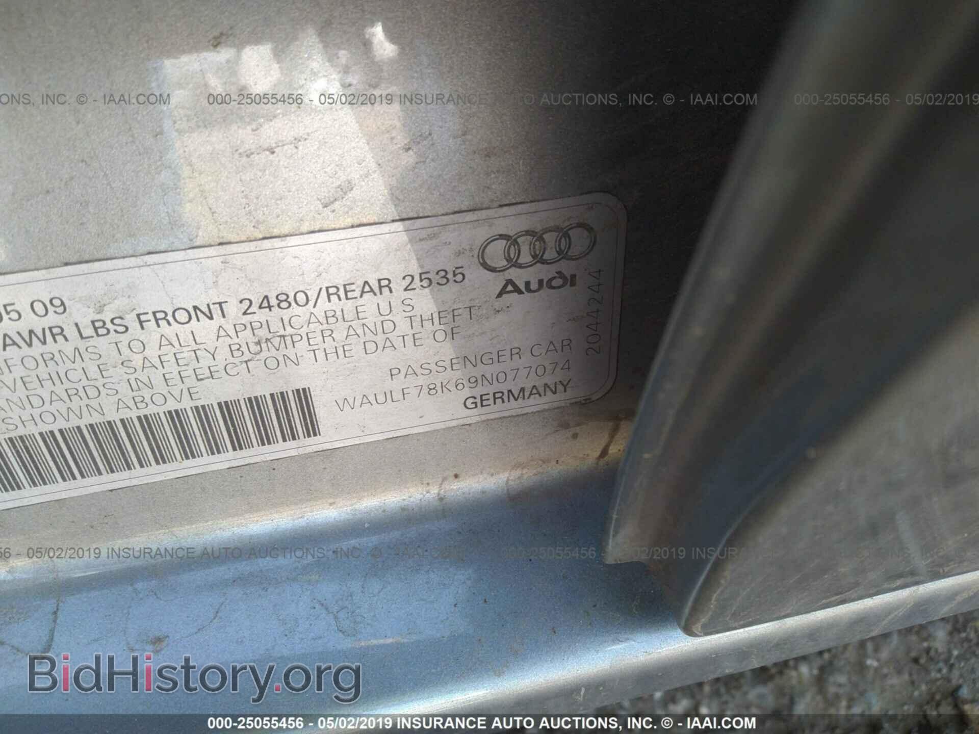 2009 AUDI A4 - VIN: WAULF78K69N077074 - Фото 9