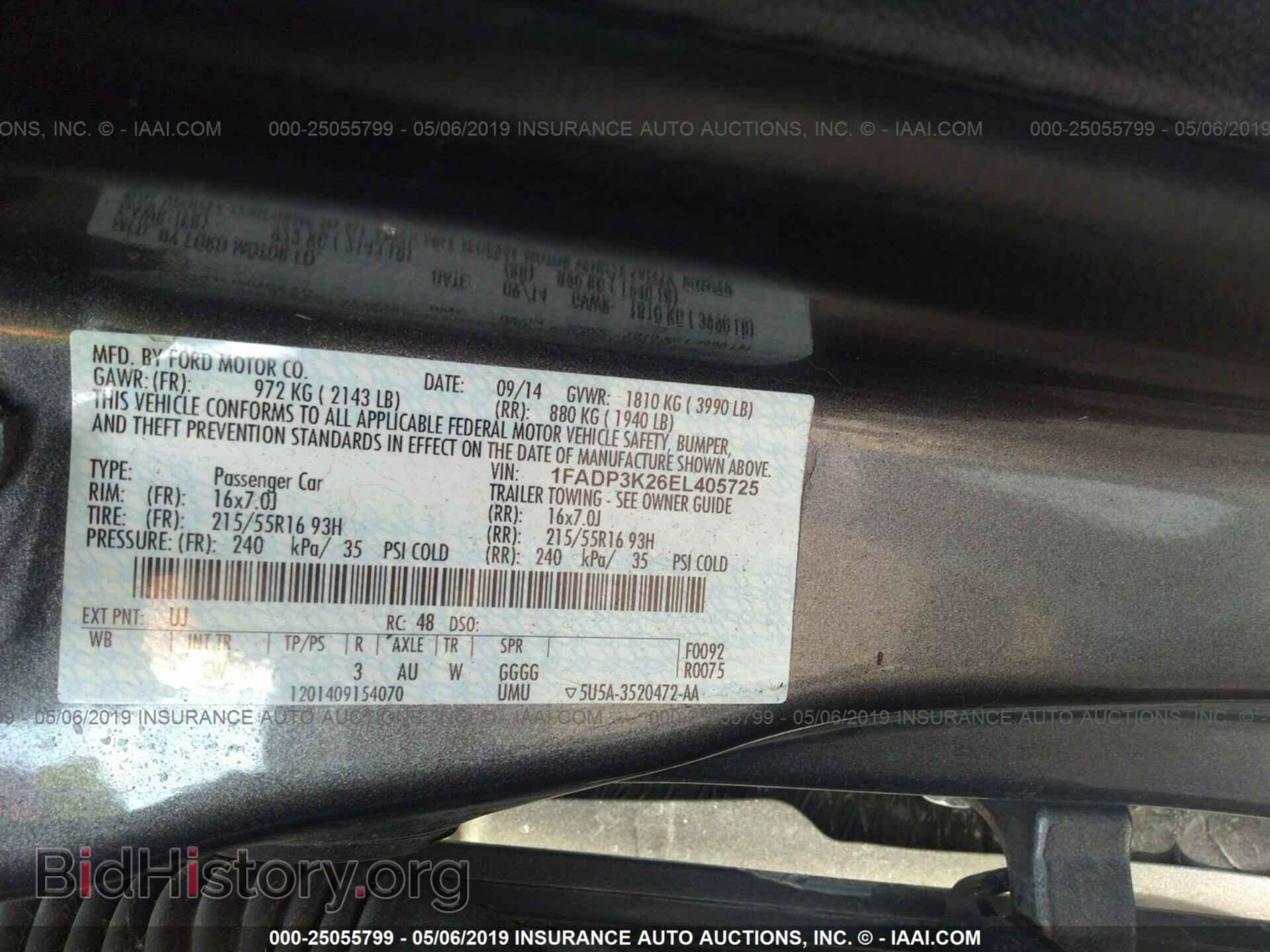 2014 FORD FOCUS - VIN: 1FADP3K26EL405725 - Фото 9