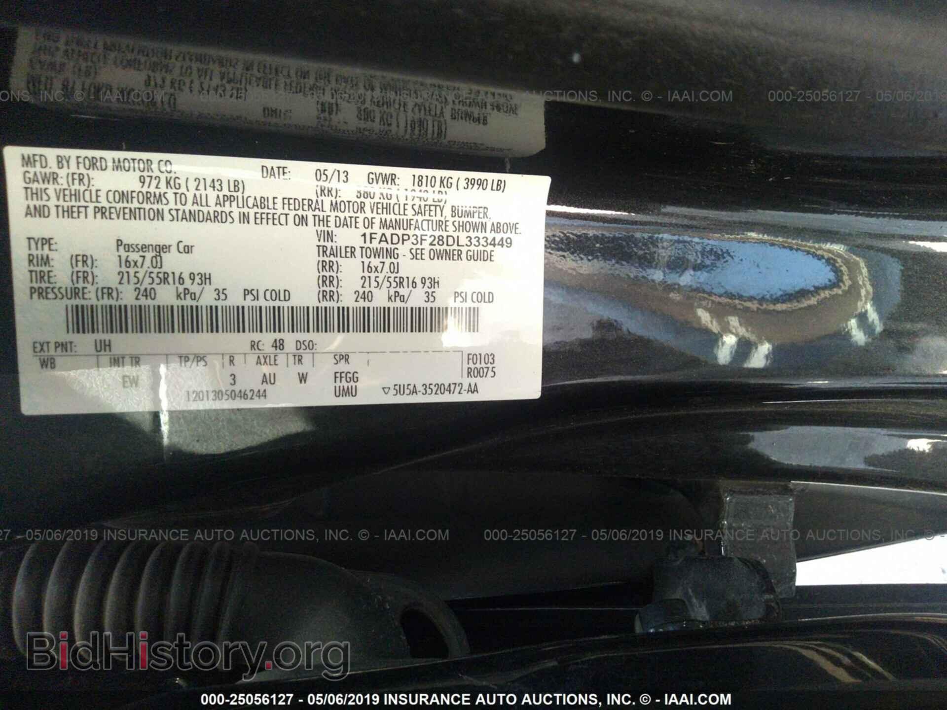 2013 FORD FOCUS - VIN: 1FADP3F28DL333449 - Фото 9