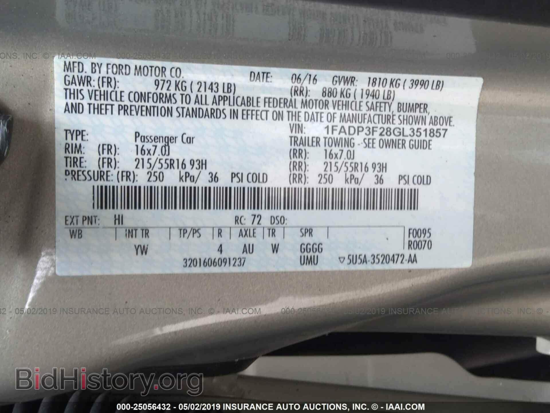 2016 FORD FOCUS - VIN: 1FADP3F28GL351857 - Photo 9