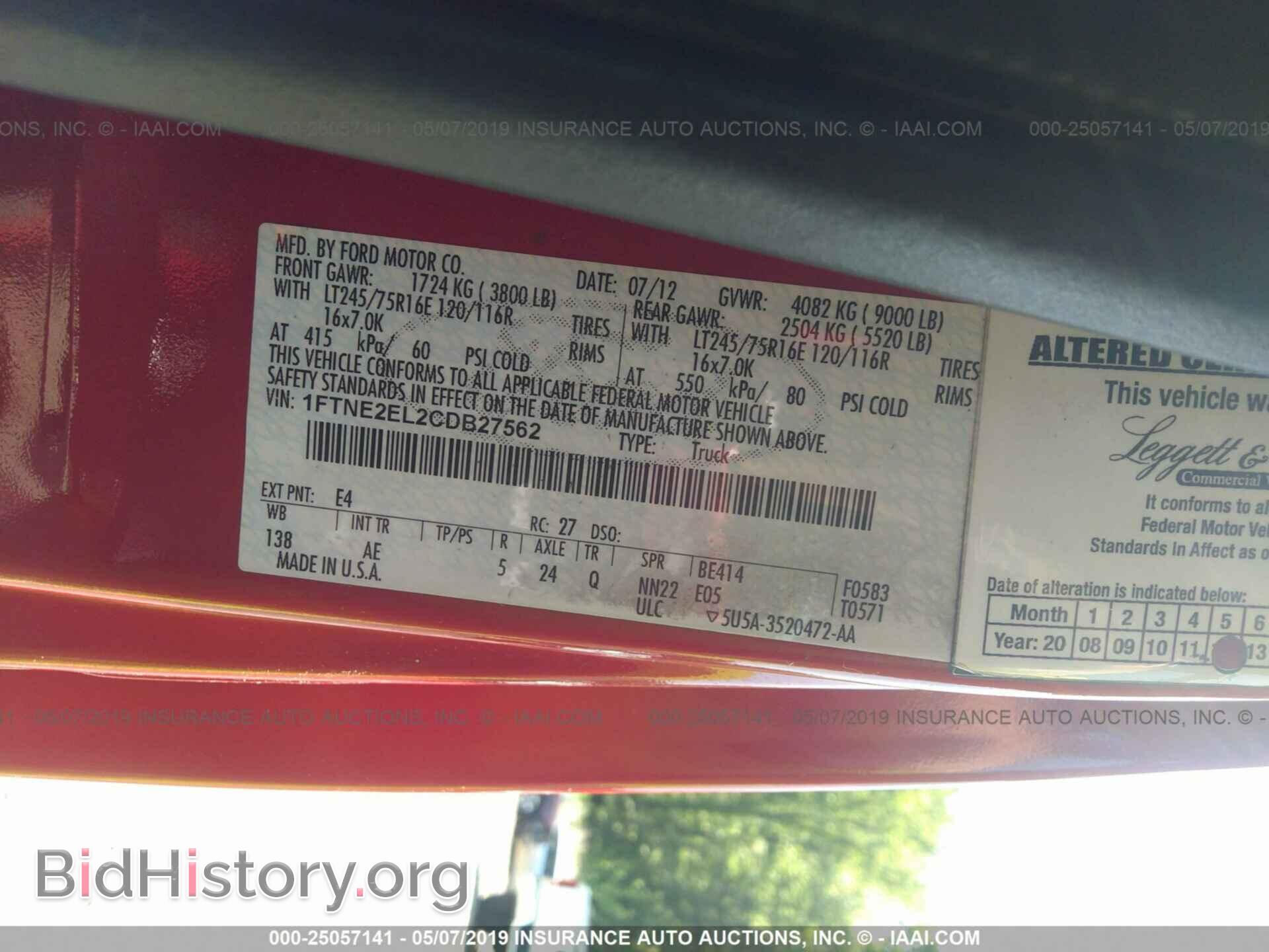 2012 FORD ECONOLINE - VIN: 1FTNE2EL2CDB27562 - Photo 9