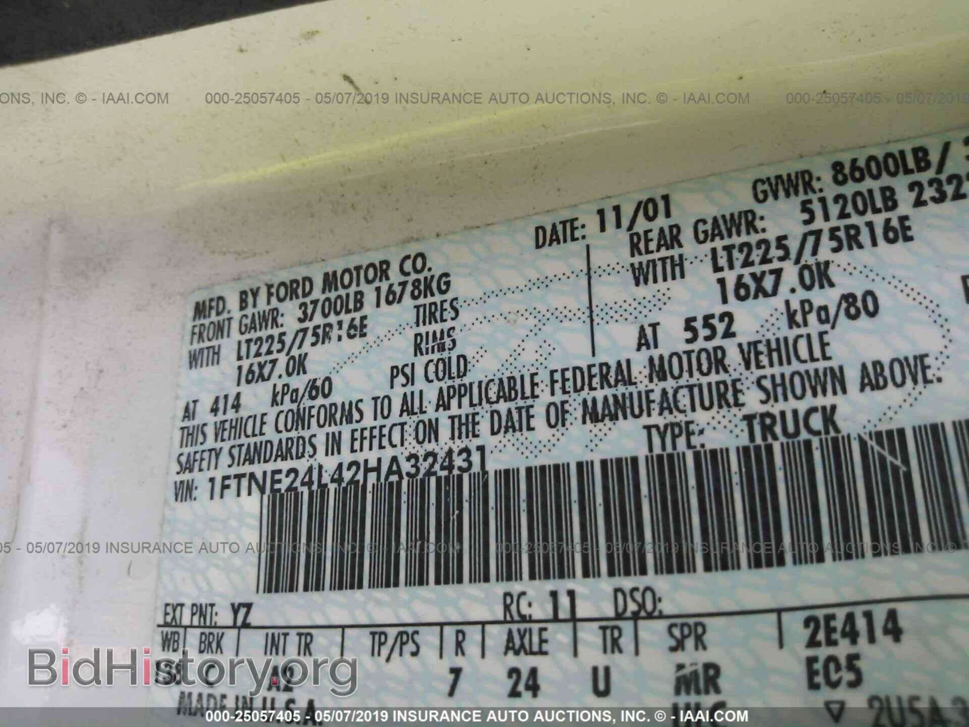 2002 FORD ECONOLINE - VIN: 1FTNE24L42HA32431 - Photo 9