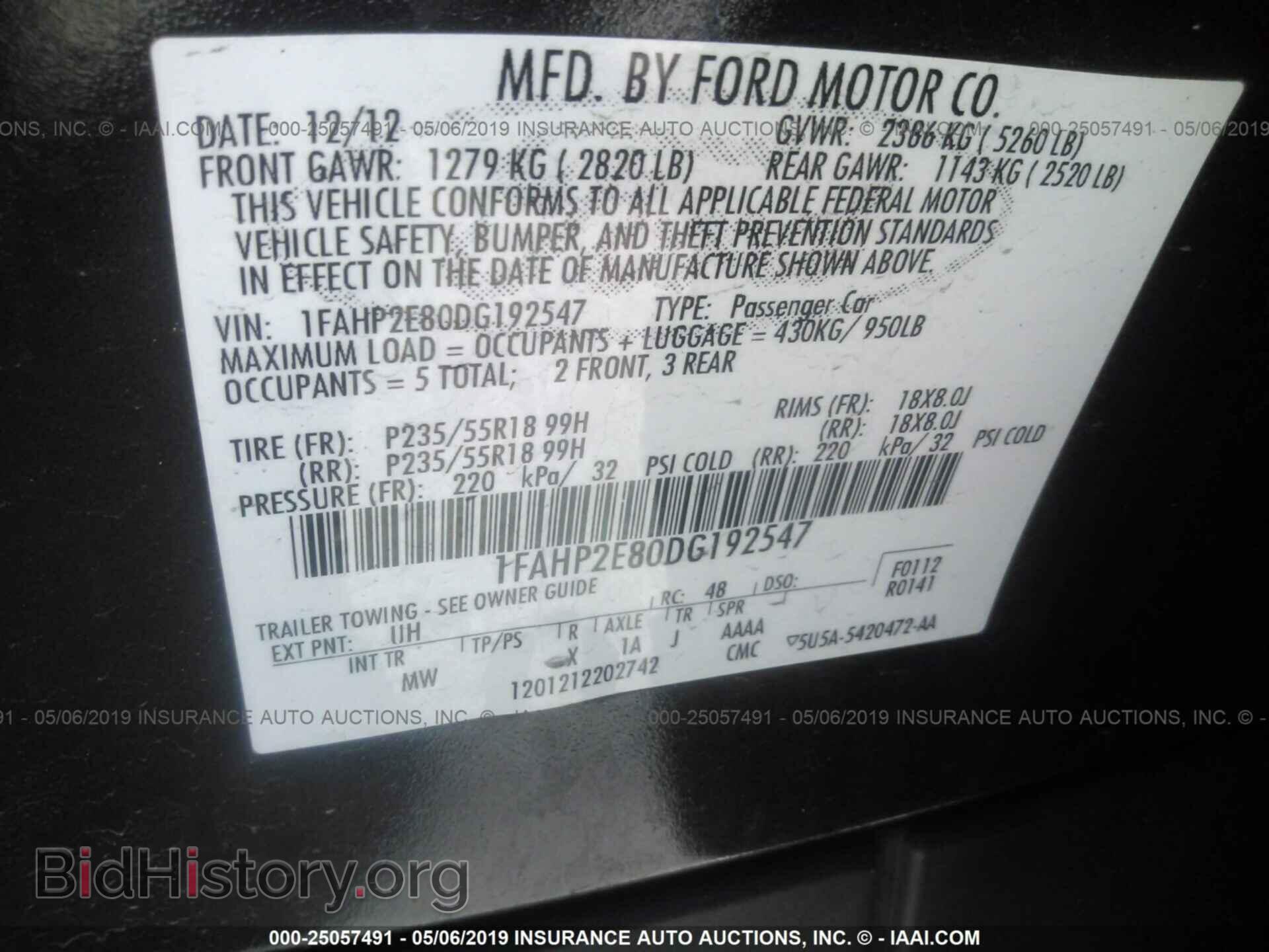 2013 FORD TAURUS - VIN: 1FAHP2E80DG192547 - Photo 9