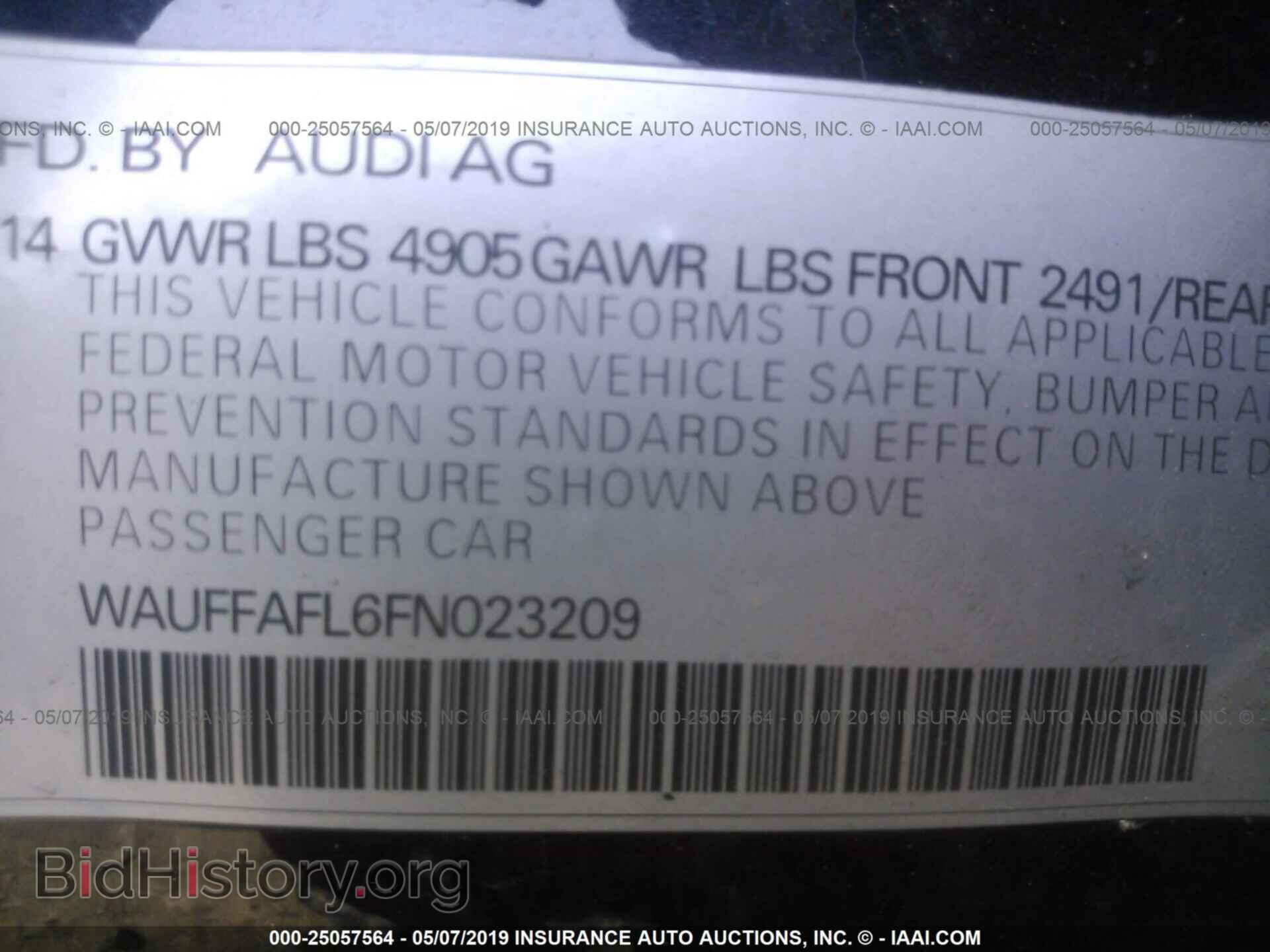 2015 AUDI A4 - VIN: WAUFFAFL6FN023209 - Photo 9