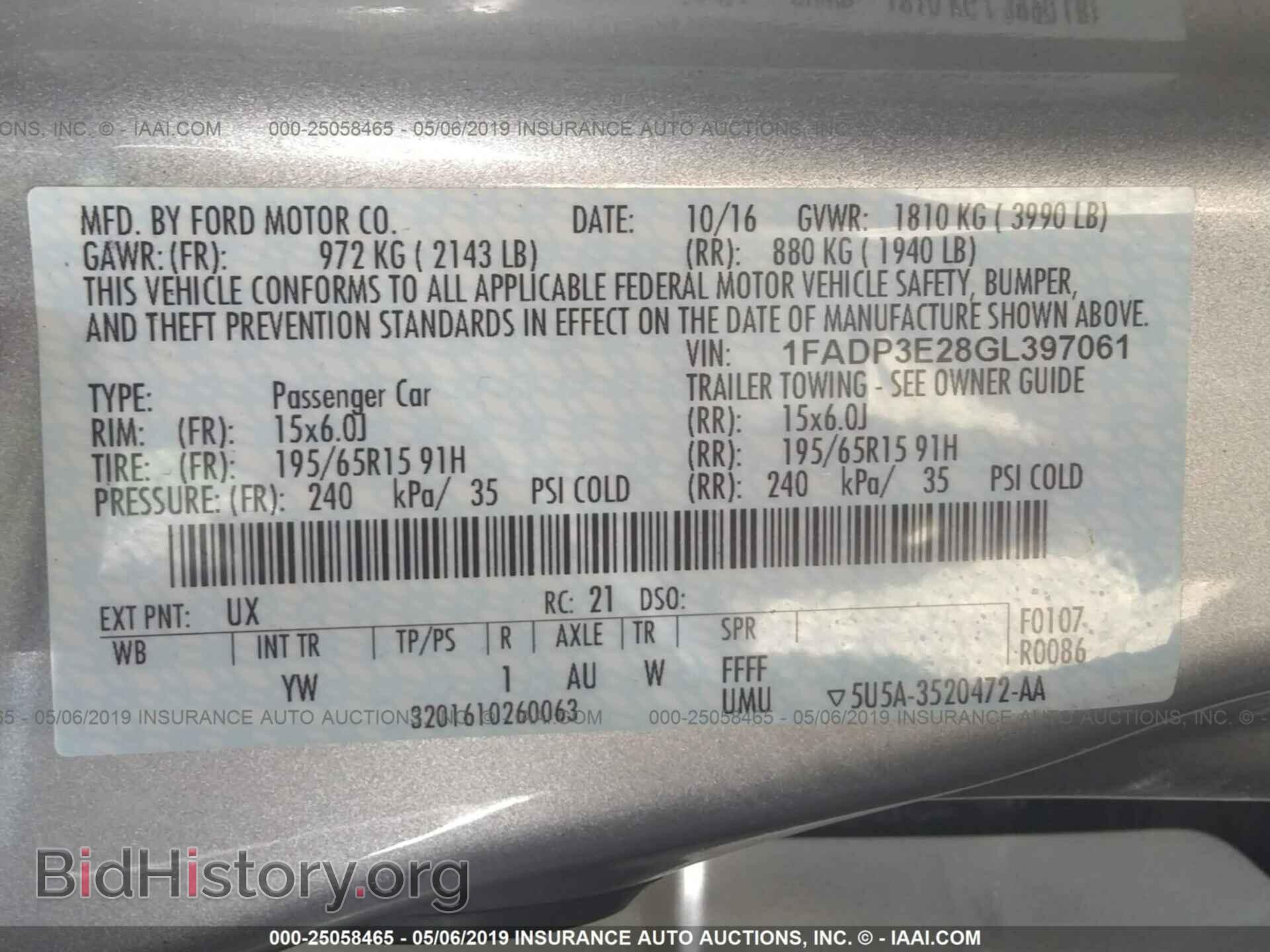 2016 FORD FOCUS - VIN: 1FADP3E28GL397061 - Фото 9