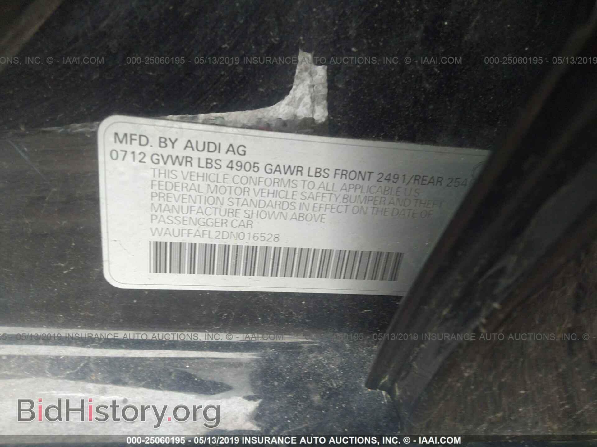 2013 AUDI A4 - VIN: WAUFFAFL2DN016528 - Фото 9