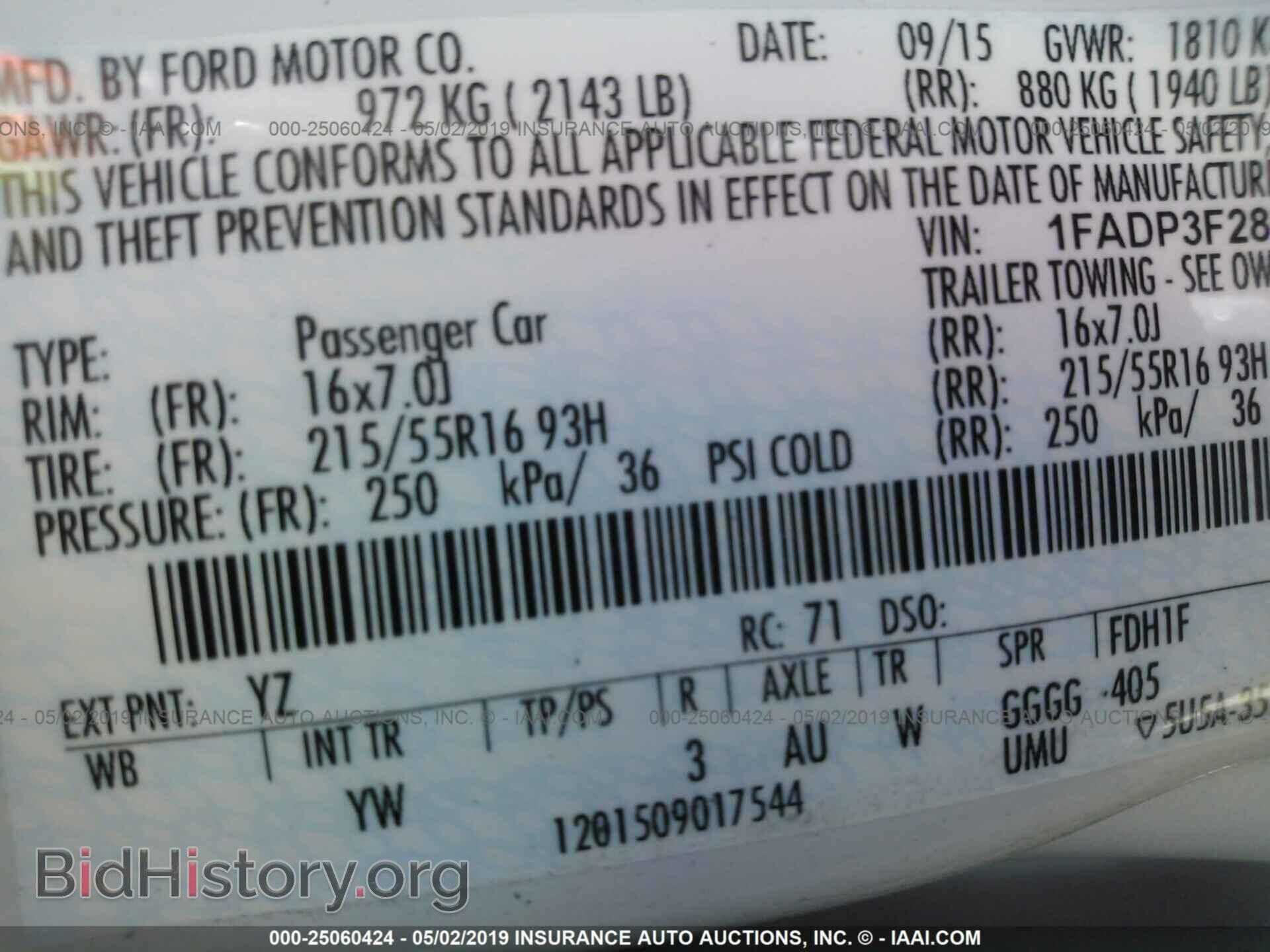 2015 FORD FOCUS - VIN: 1FADP3F28FL385960 - Фото 9