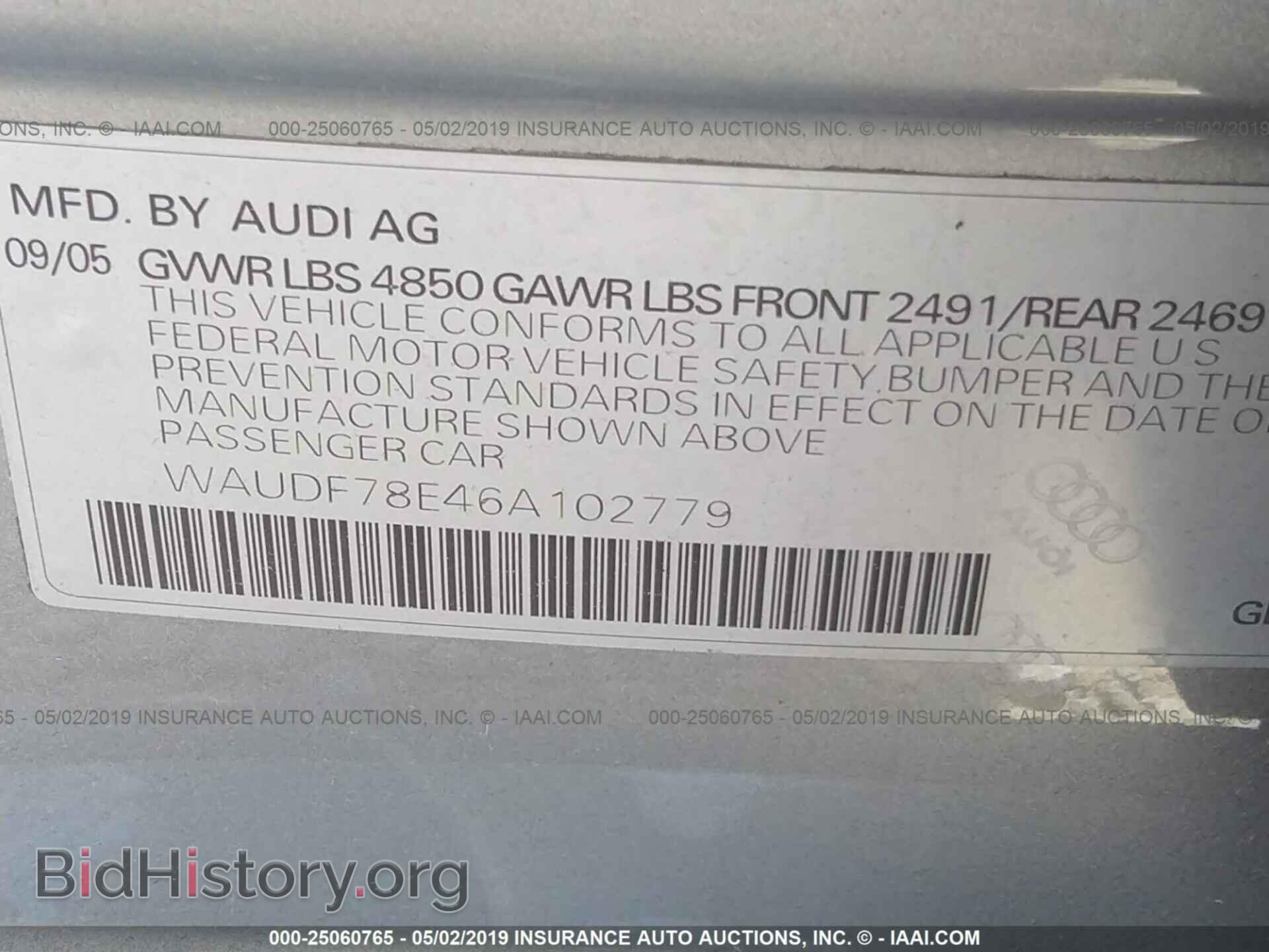 2006 AUDI A4 - VIN: WAUDF78E46A102779 - Photo 9
