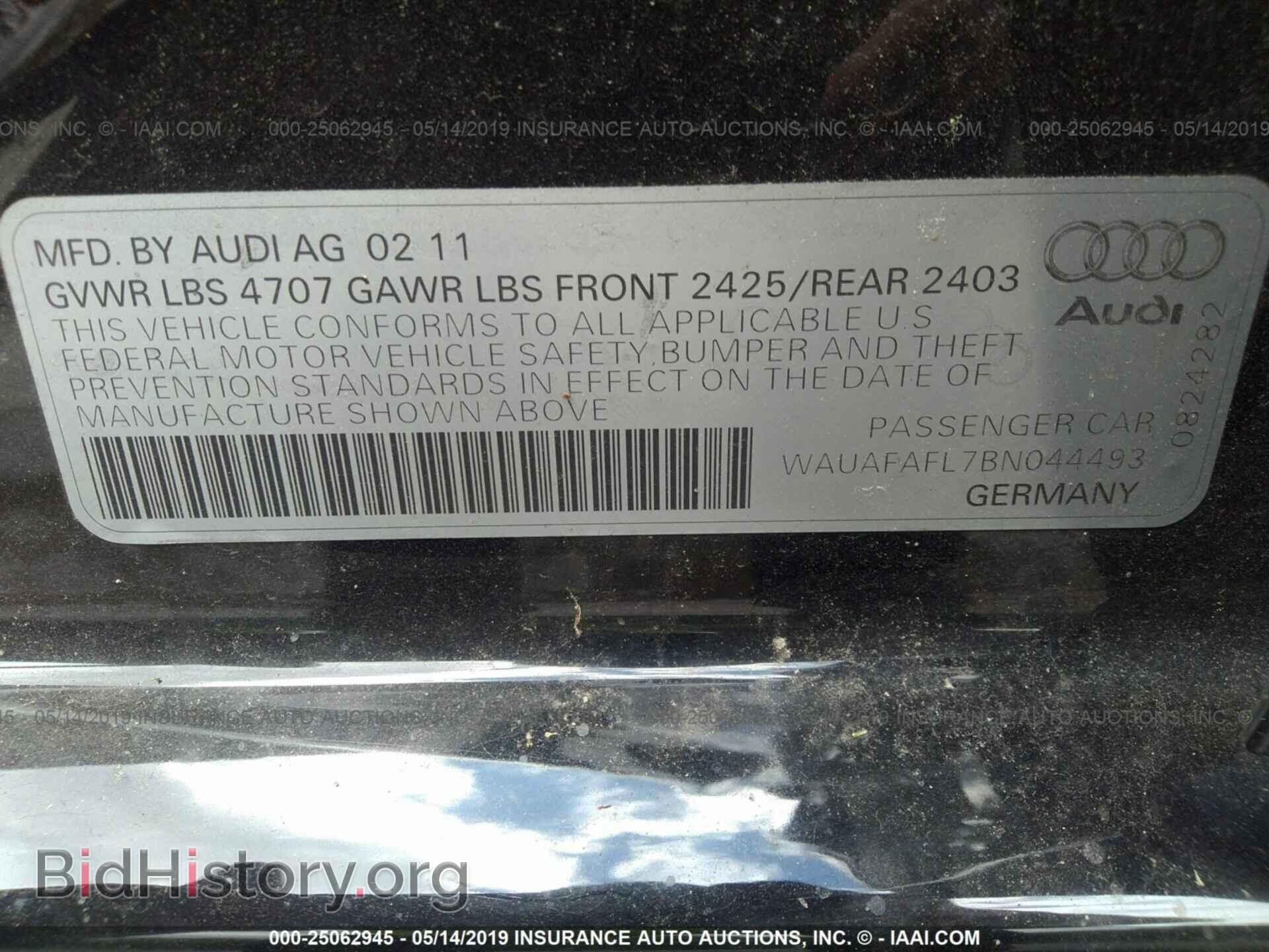 2011 AUDI A4 - VIN: WAUAFAFL7BN044493 - Photo 9