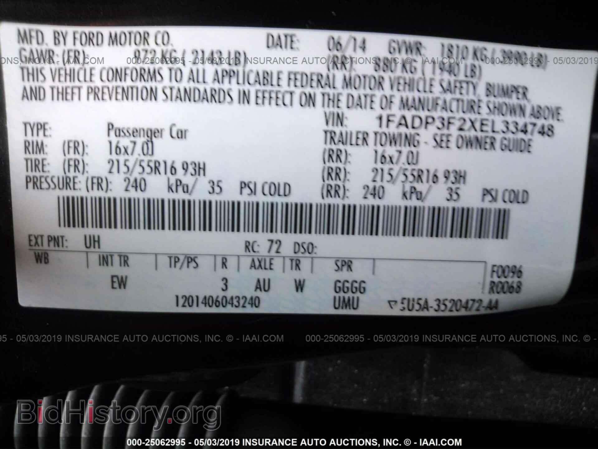 2014 FORD FOCUS - VIN: 1FADP3F2XEL334748 - Фото 9