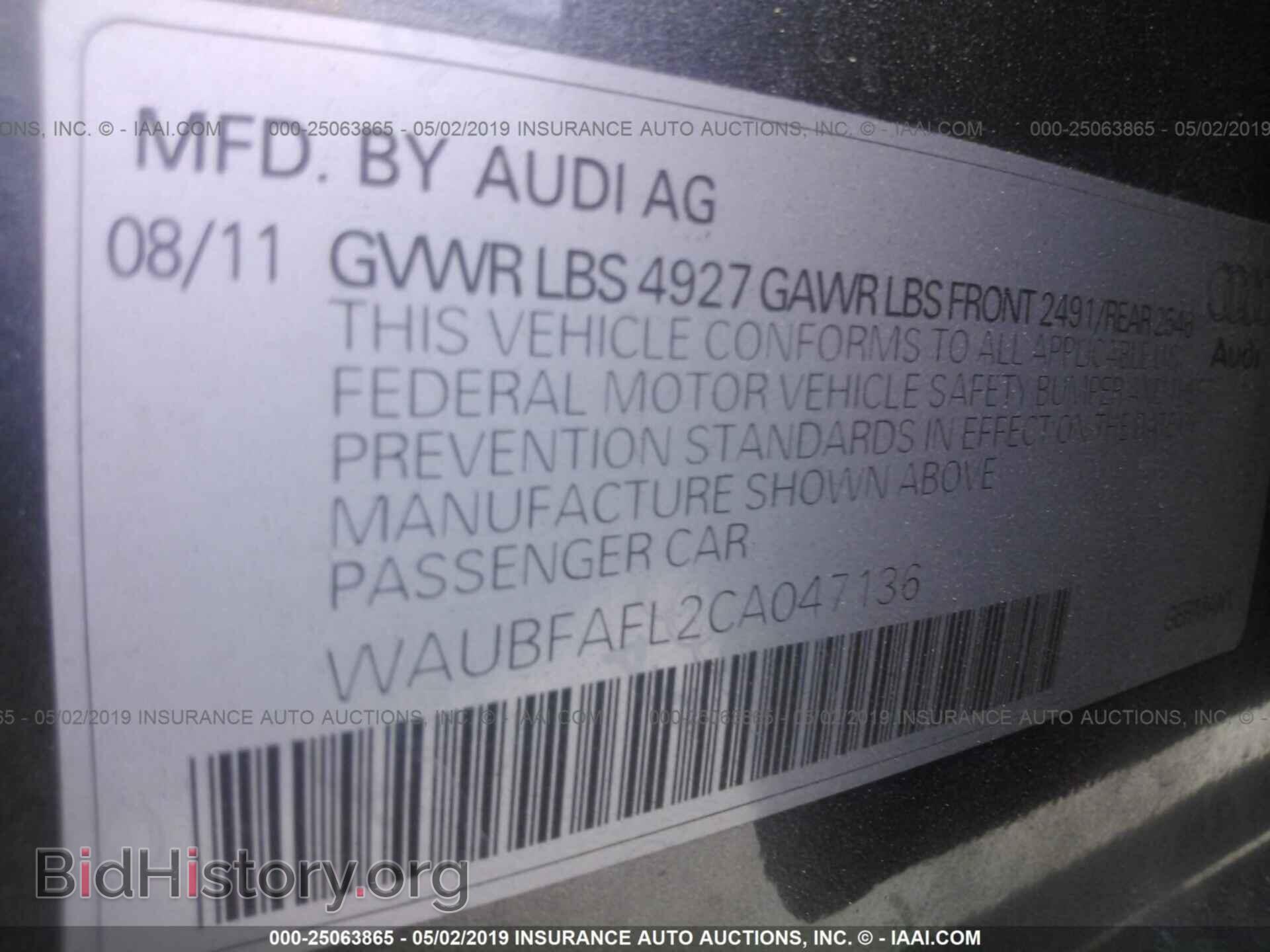 2012 AUDI A4 - VIN: WAUBFAFL2CA047136 - Photo 9