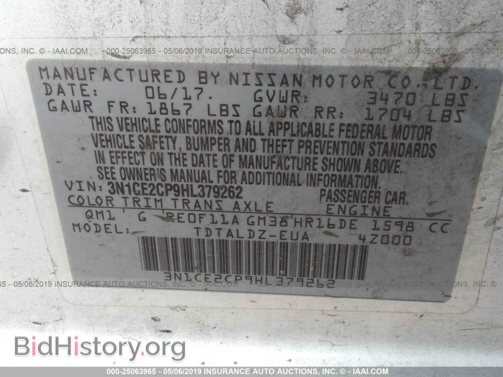 2017 NISSAN VERSA NOTE - VIN: 3N1CE2CP9HL379262 - Фото 9