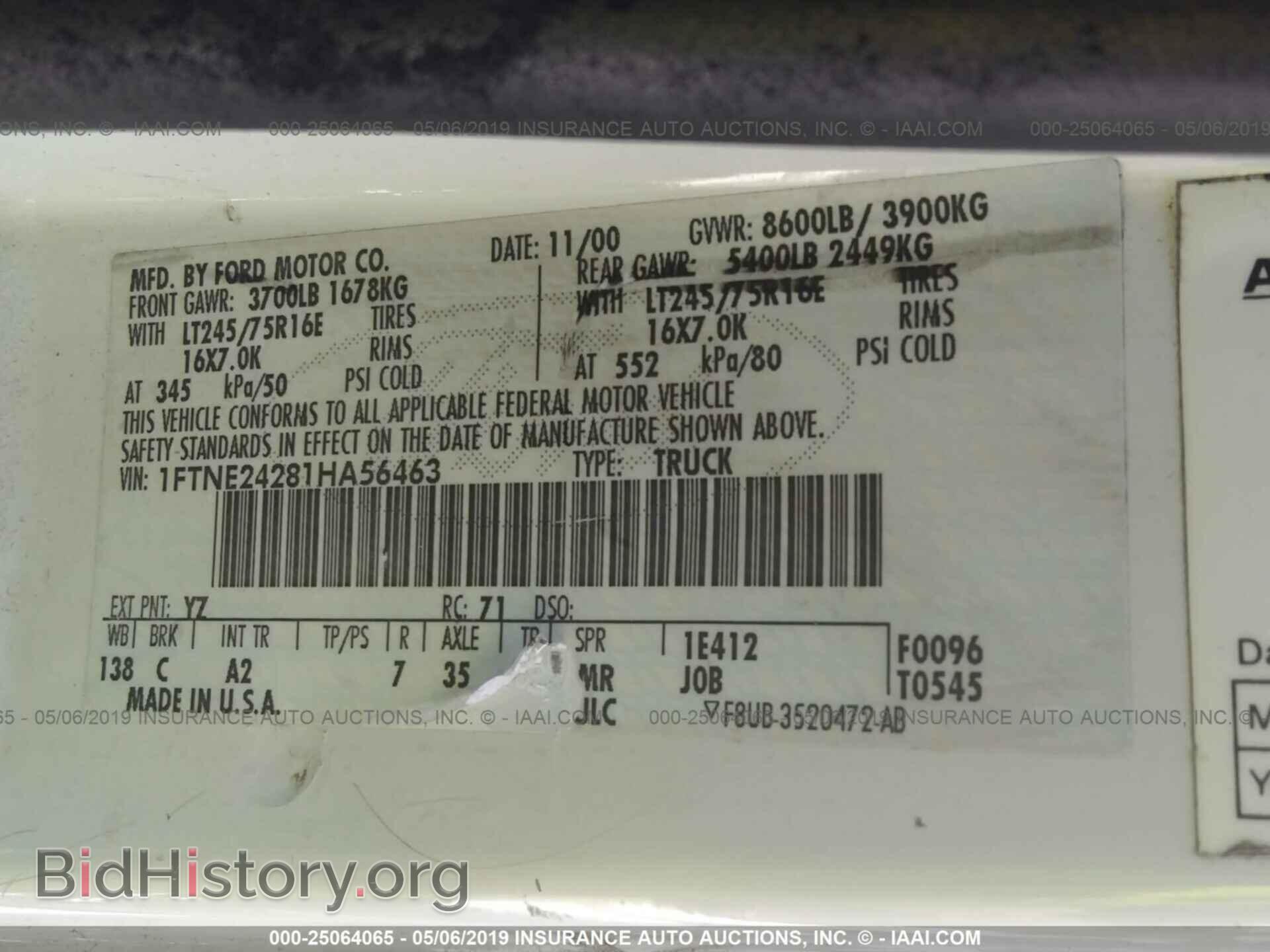 2001 FORD ECONOLINE - VIN: 1FTNE24281HA56463 - Photo 9