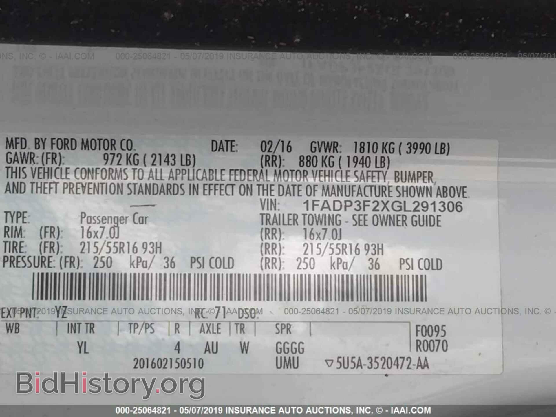 2016 FORD FOCUS - VIN: 1FADP3F2XGL291306 - Фото 9
