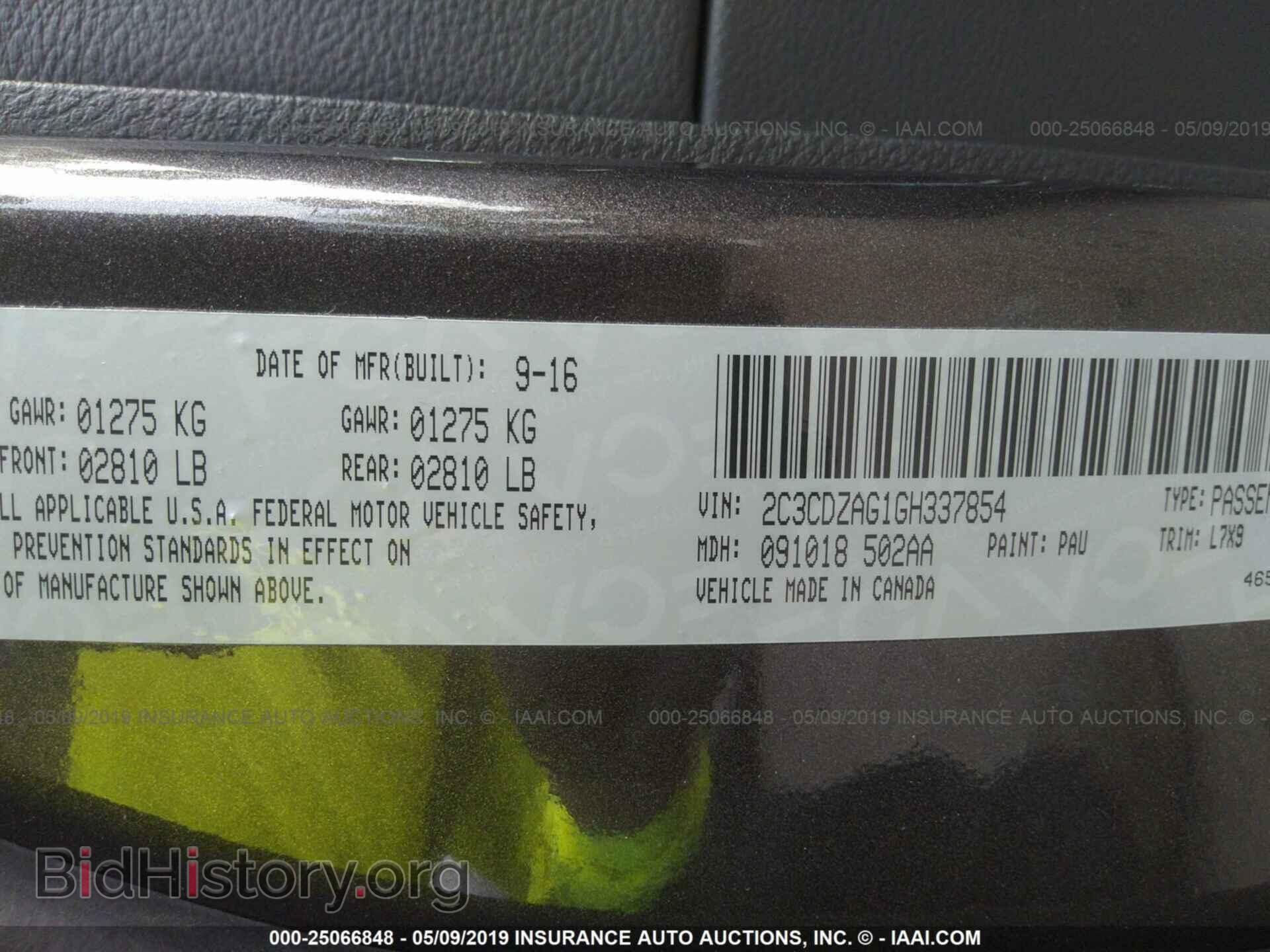 2016 DODGE CHALLENGER - VIN: 2C3CDZAG1GH337854 - Photo 9