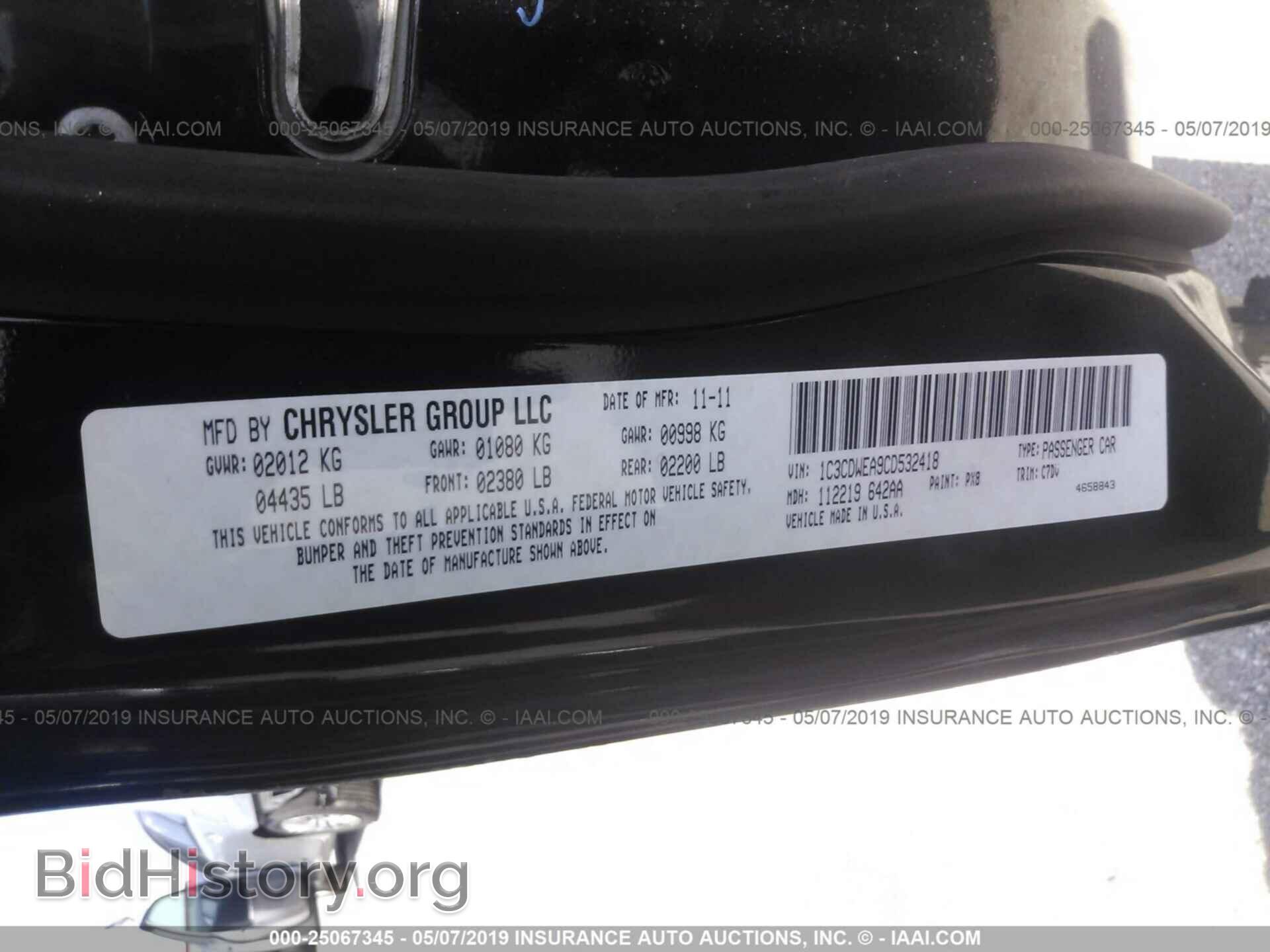 2012 DODGE CALIBER - VIN: 1C3CDWEA9CD532418 - Photo 9