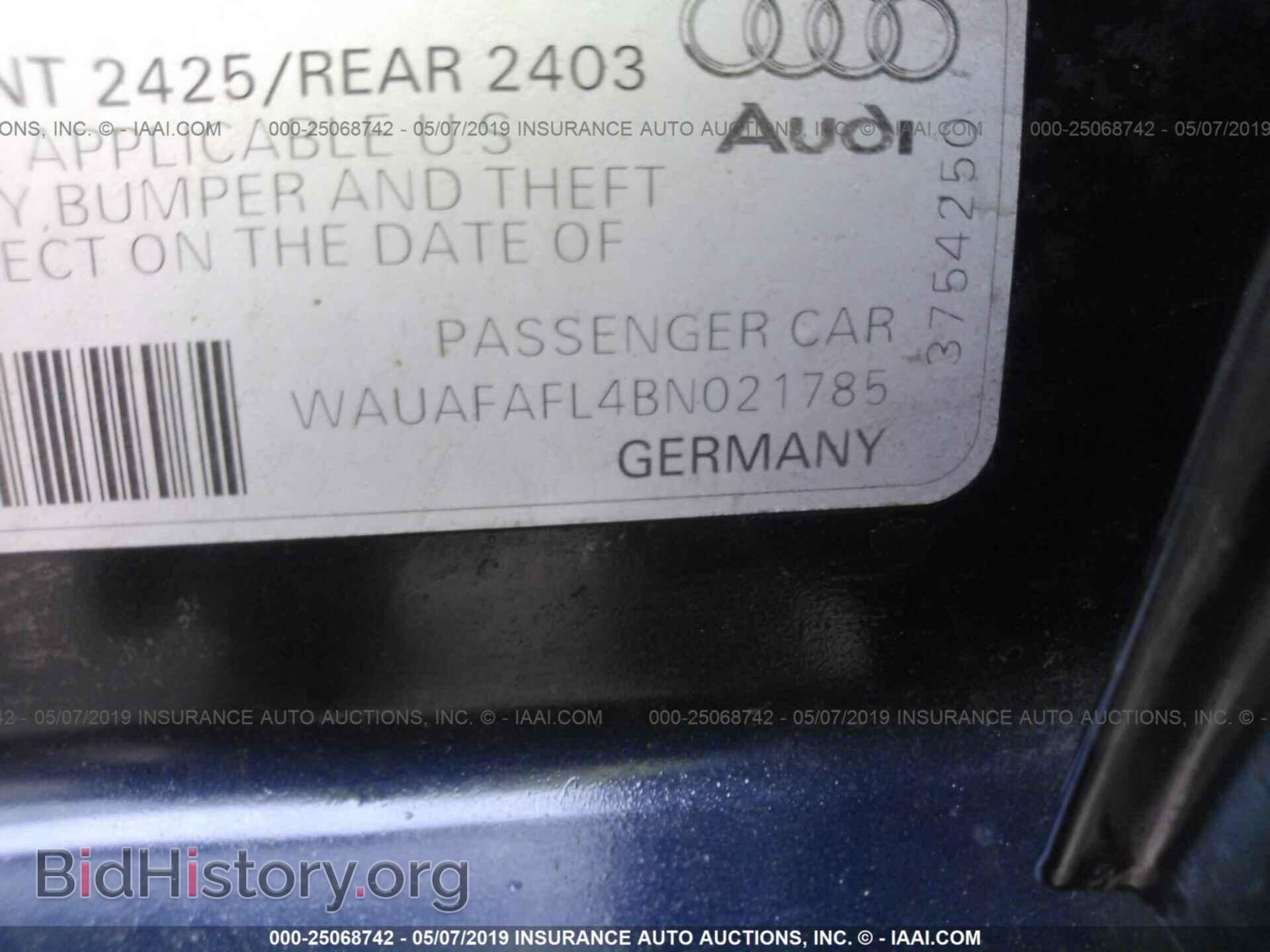 2011 AUDI A4 - VIN: WAUAFAFL4BN021785 - Photo 9