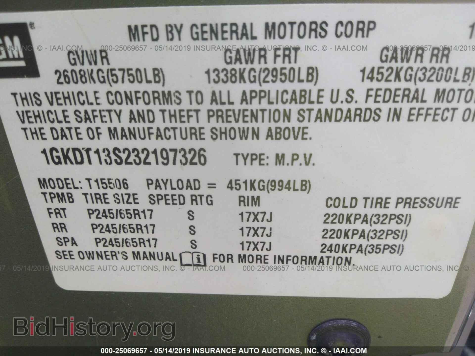 2003 GMC ENVOY - VIN: 1GKDT13S232197326 - Фото 9