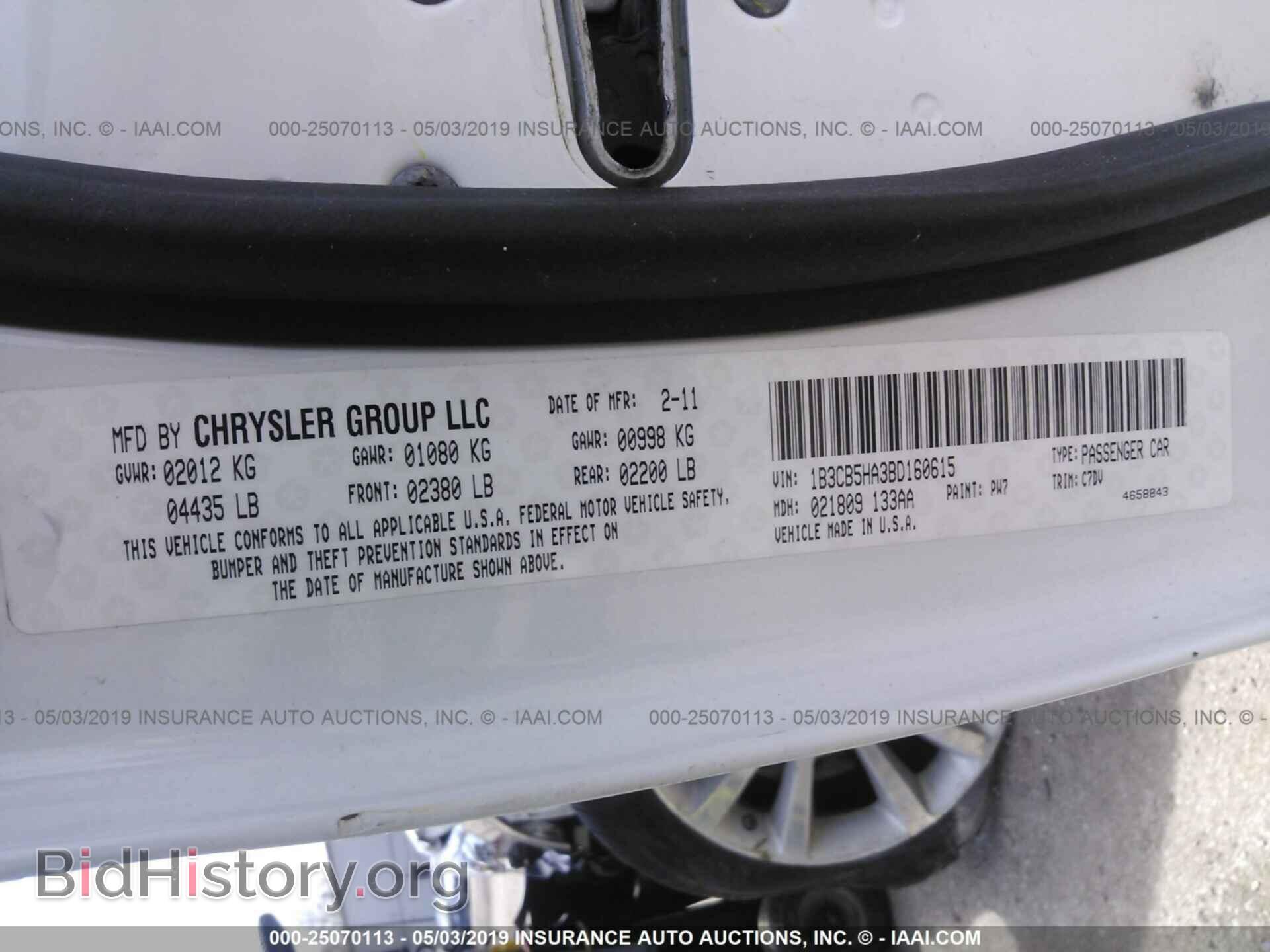 2011 DODGE CALIBER - VIN: 1B3CB5HA3BD160615 - Фото 9