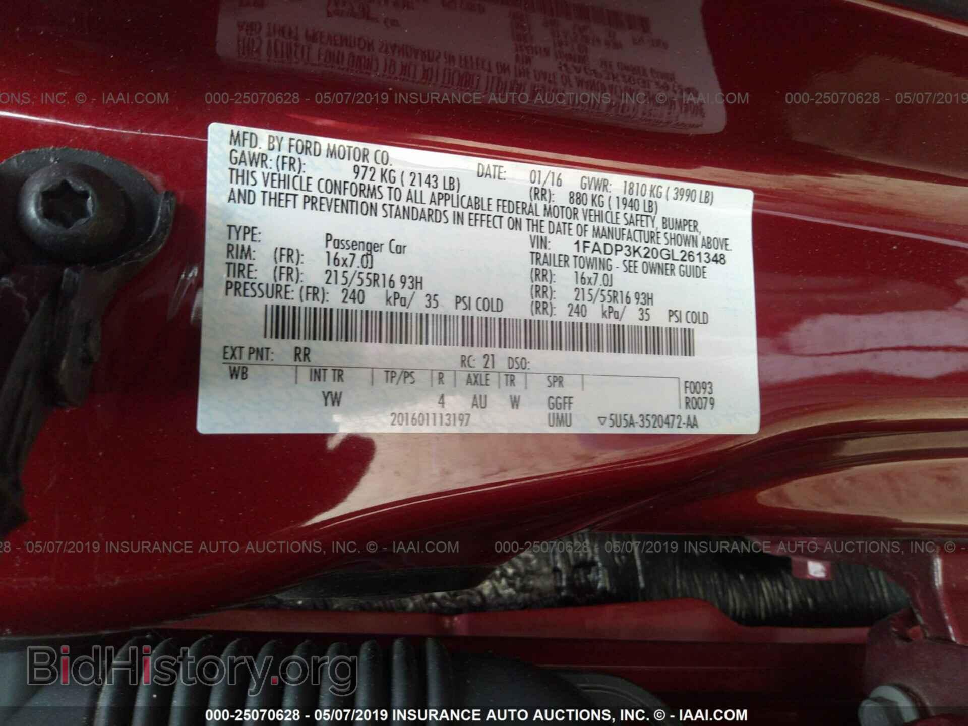 2016 FORD FOCUS - VIN: 1FADP3K20GL261348 - Фото 9
