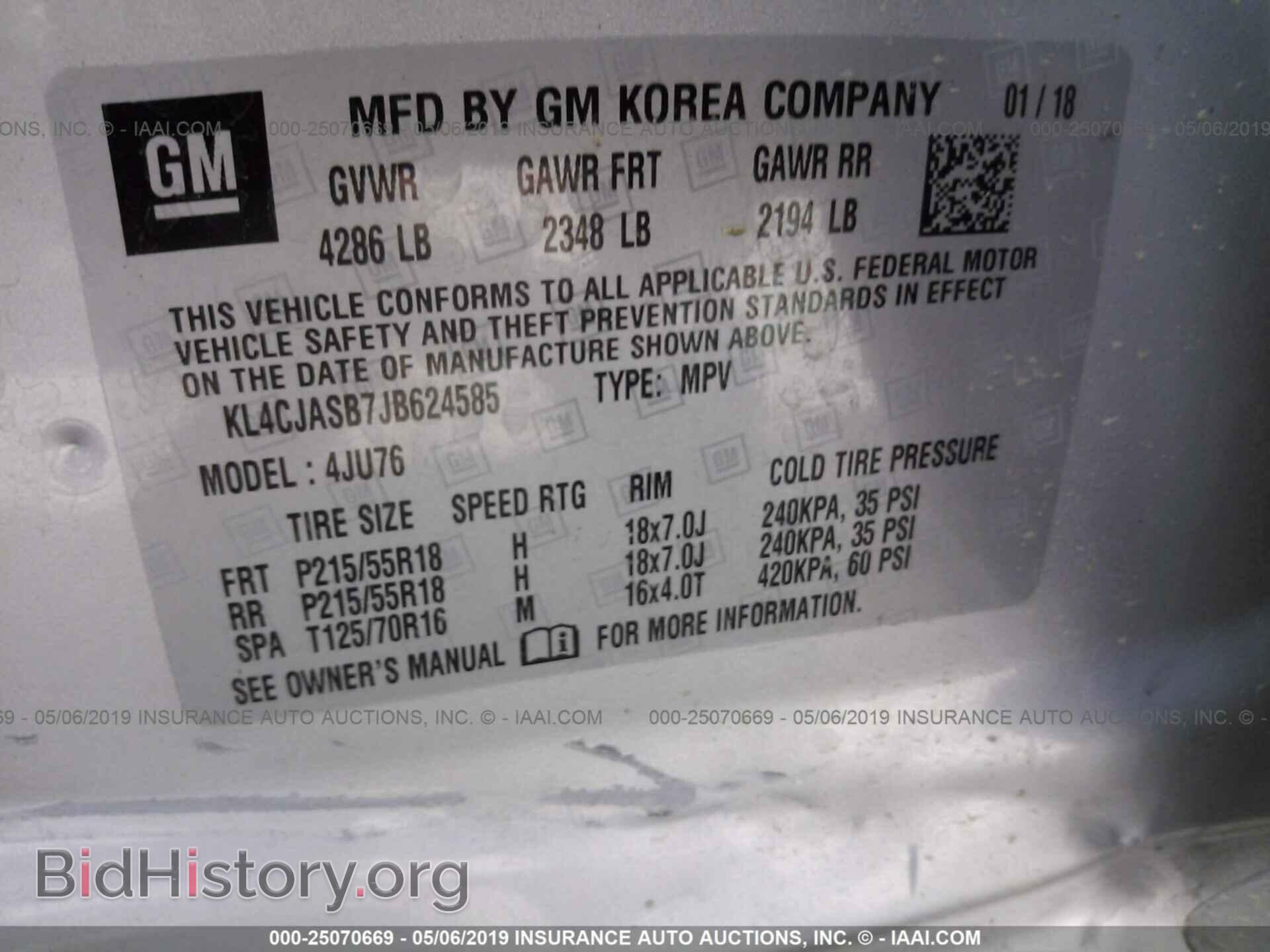 2018 BUICK ENCORE - VIN: KL4CJASB7JB624585 - Photo 9