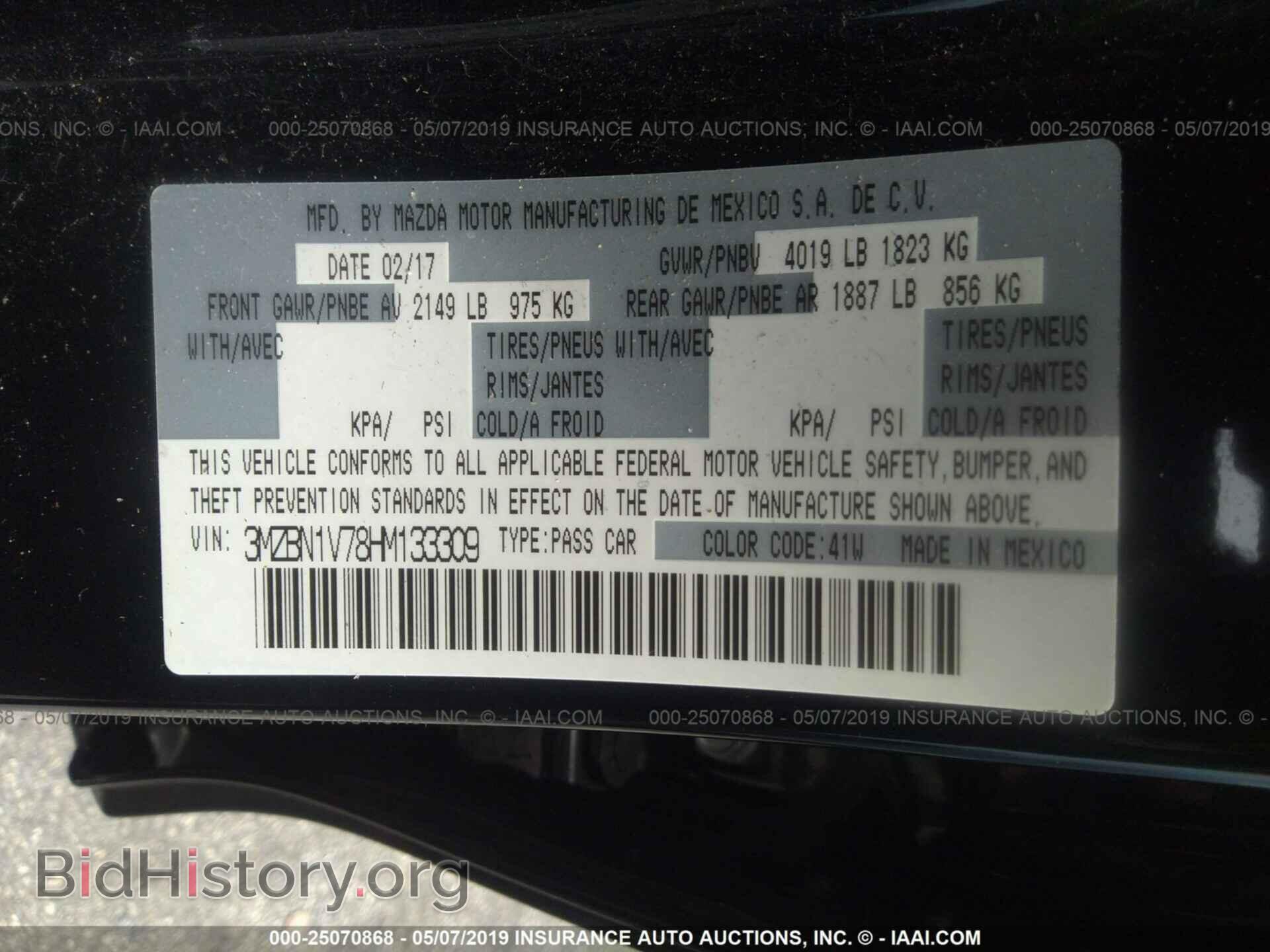 2017 MAZDA 3 - VIN: 3MZBN1V78HM133309 - Photo 9