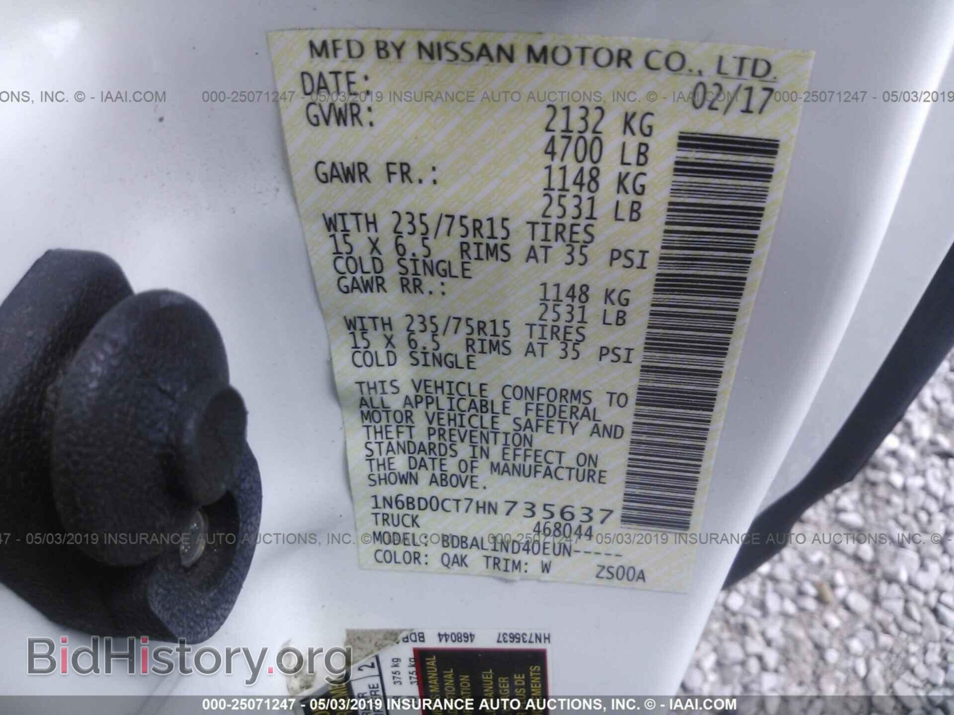 2017 NISSAN FRONTIER - VIN: 1N6BD0CT7HN735637 - Фото 9