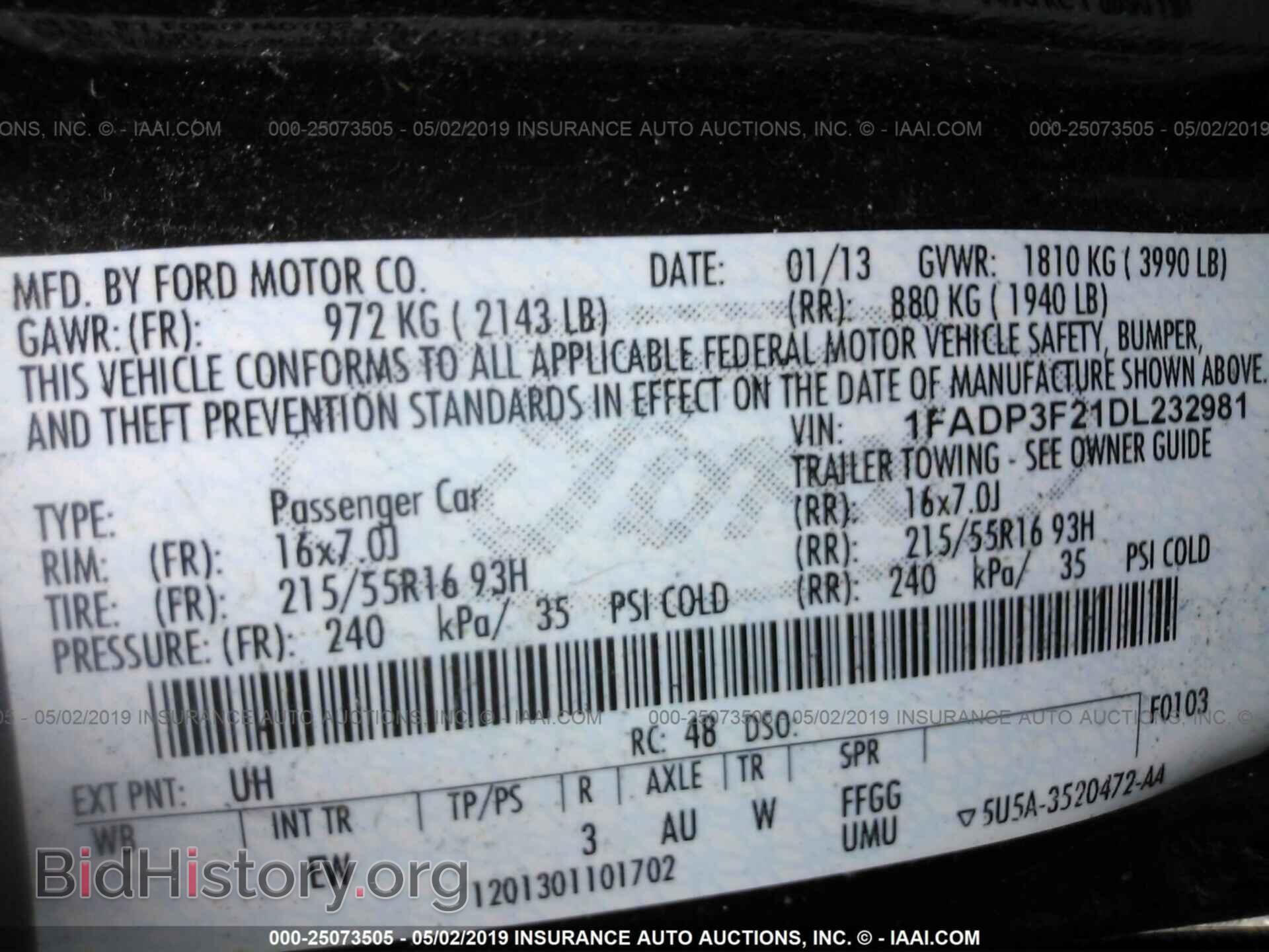 2013 FORD FOCUS - VIN: 1FADP3F21DL232981 - Photo 9