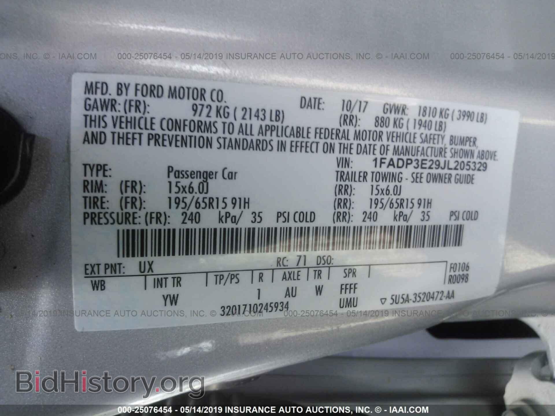 2018 FORD FOCUS - VIN: 1FADP3E29JL205329 - Фото 9