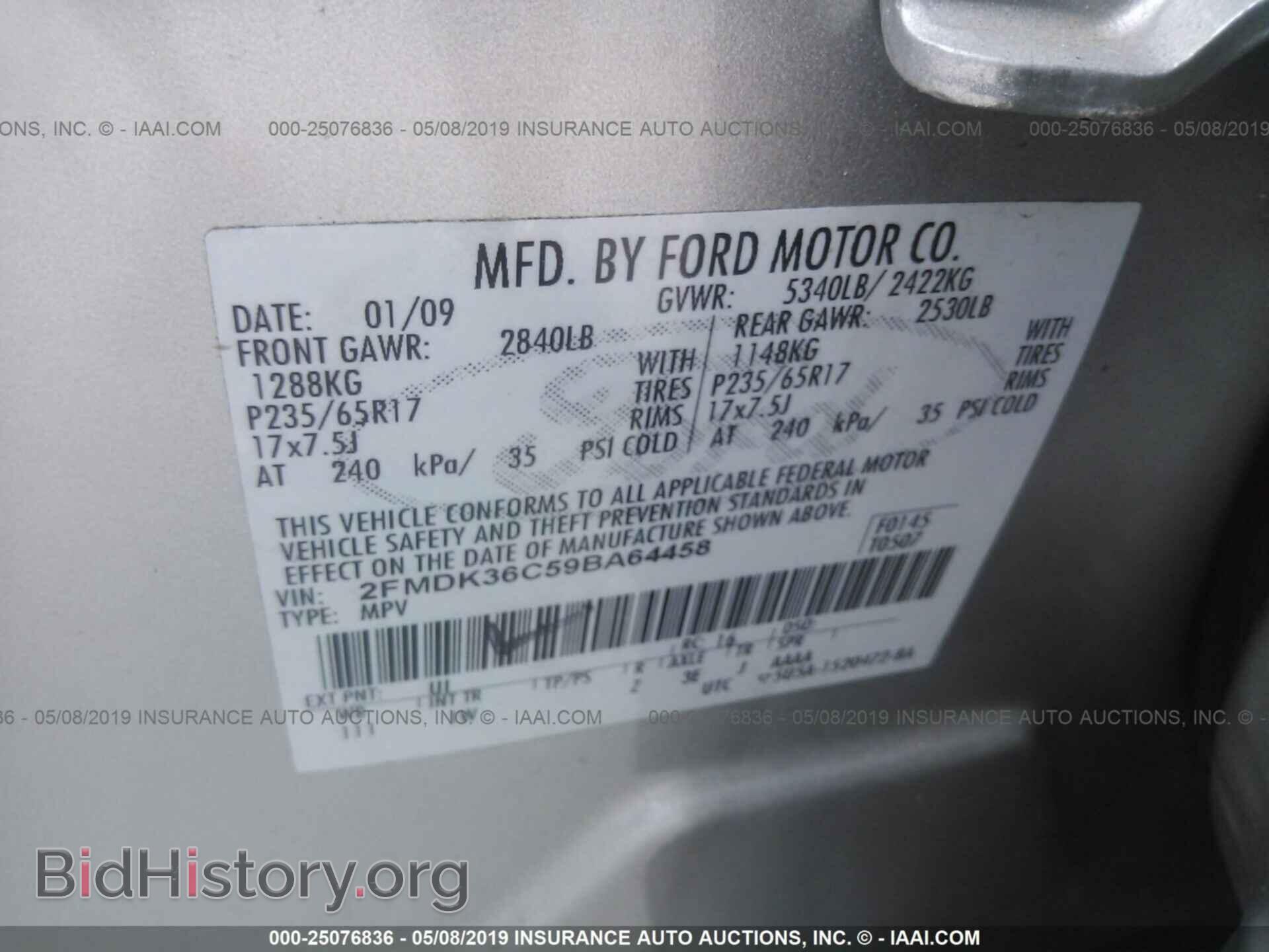 2009 FORD EDGE - VIN: 2FMDK36C59BA64458 - Photo 9