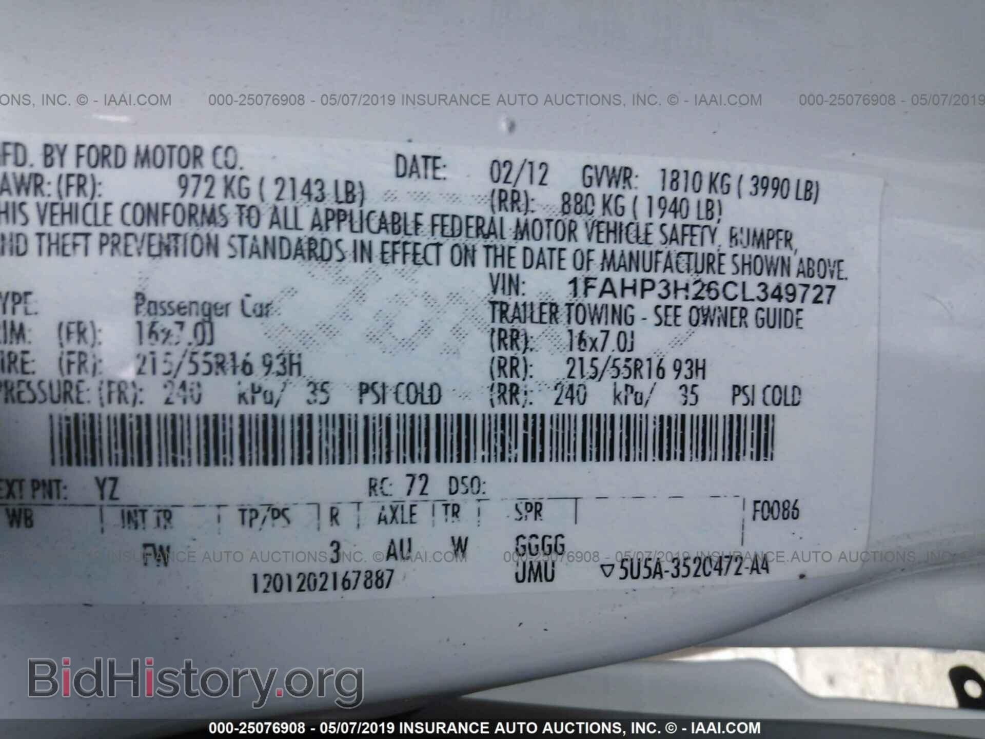 2012 FORD FOCUS - VIN: 1FAHP3H26CL349727 - Photo 9