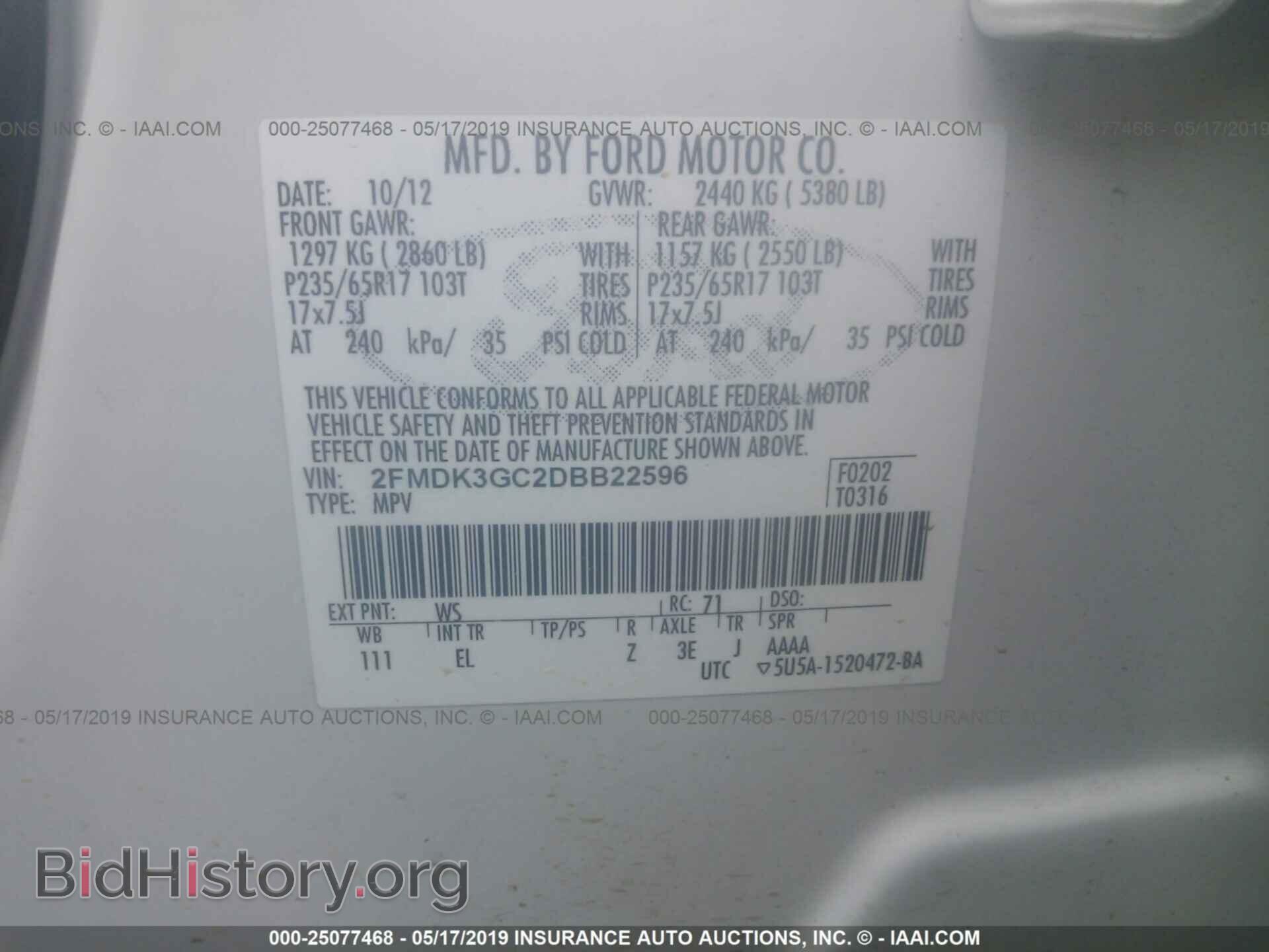 2013 FORD EDGE - VIN: 2FMDK3GC2DBB22596 - Фото 9