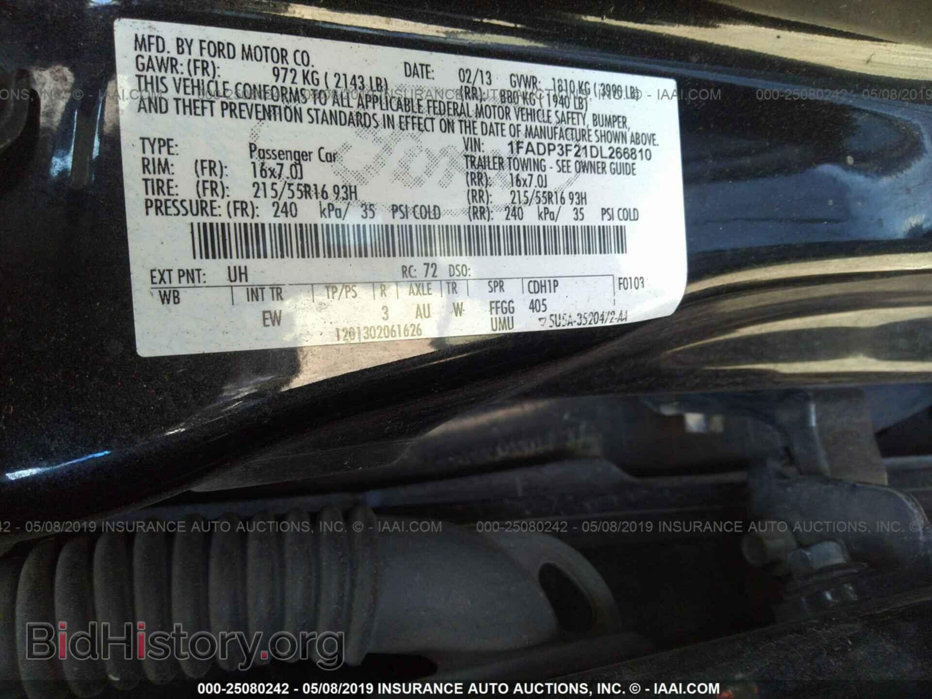 2013 FORD FOCUS - VIN: 1FADP3F21DL266810 - Фото 9