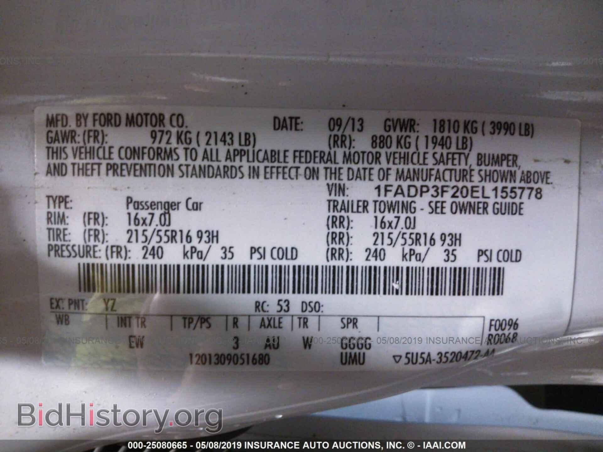2014 FORD FOCUS - VIN: 1FADP3F20EL155778 - Фото 9