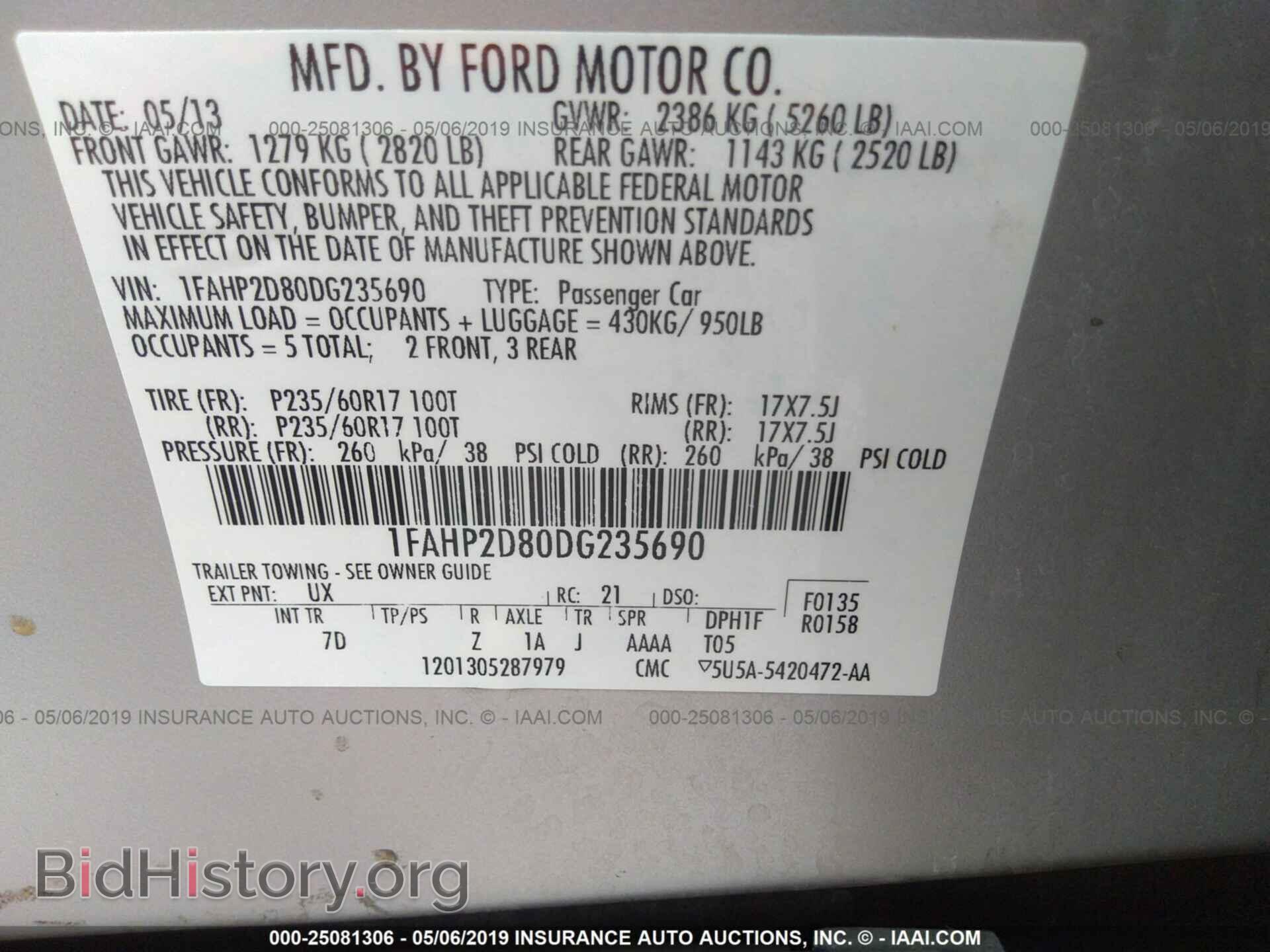 2013 FORD TAURUS - VIN: 1FAHP2D80DG235690 - Photo 9