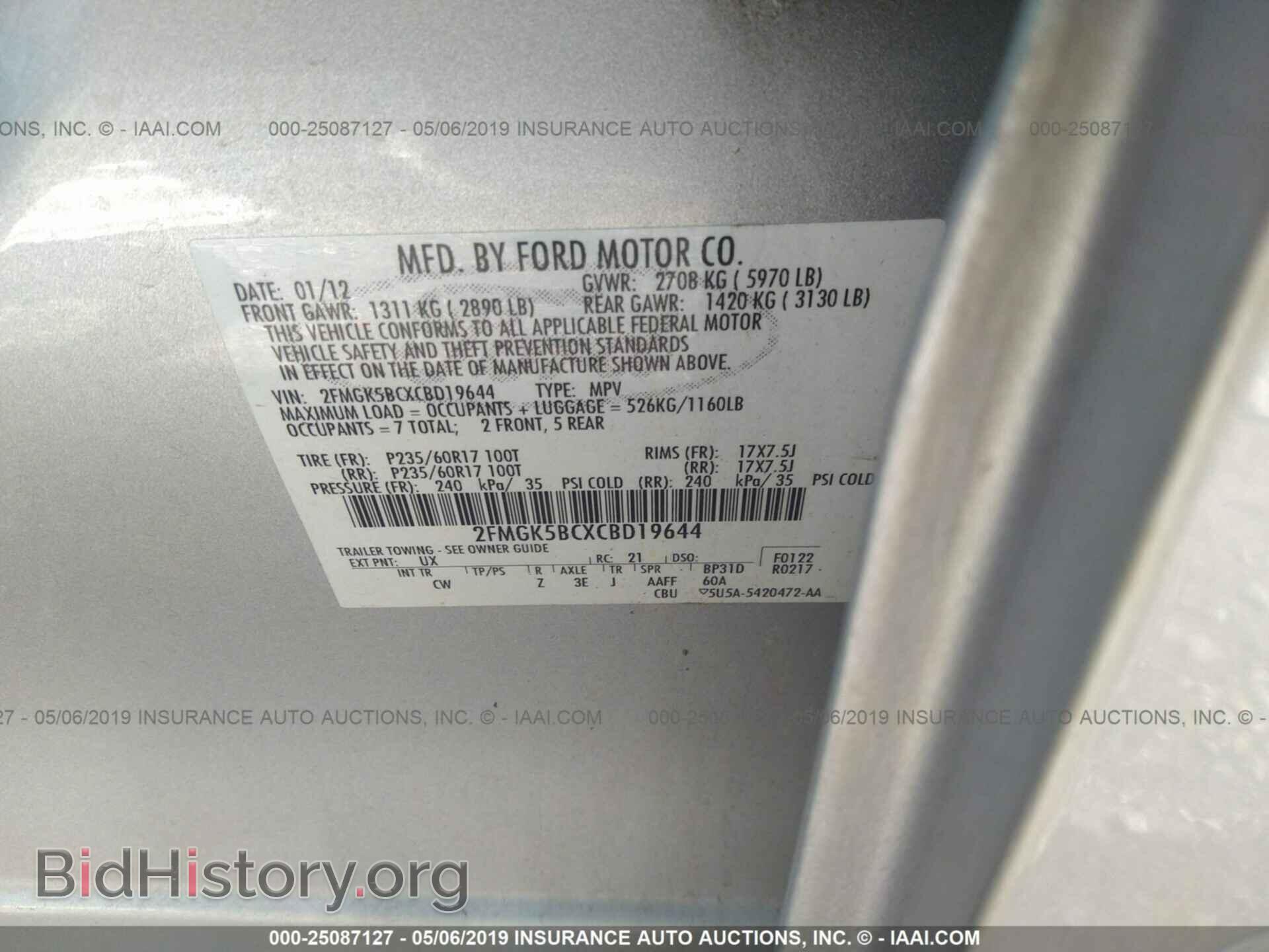 2012 FORD FLEX - VIN: 2FMGK5BCXCBD19644 - Photo 9