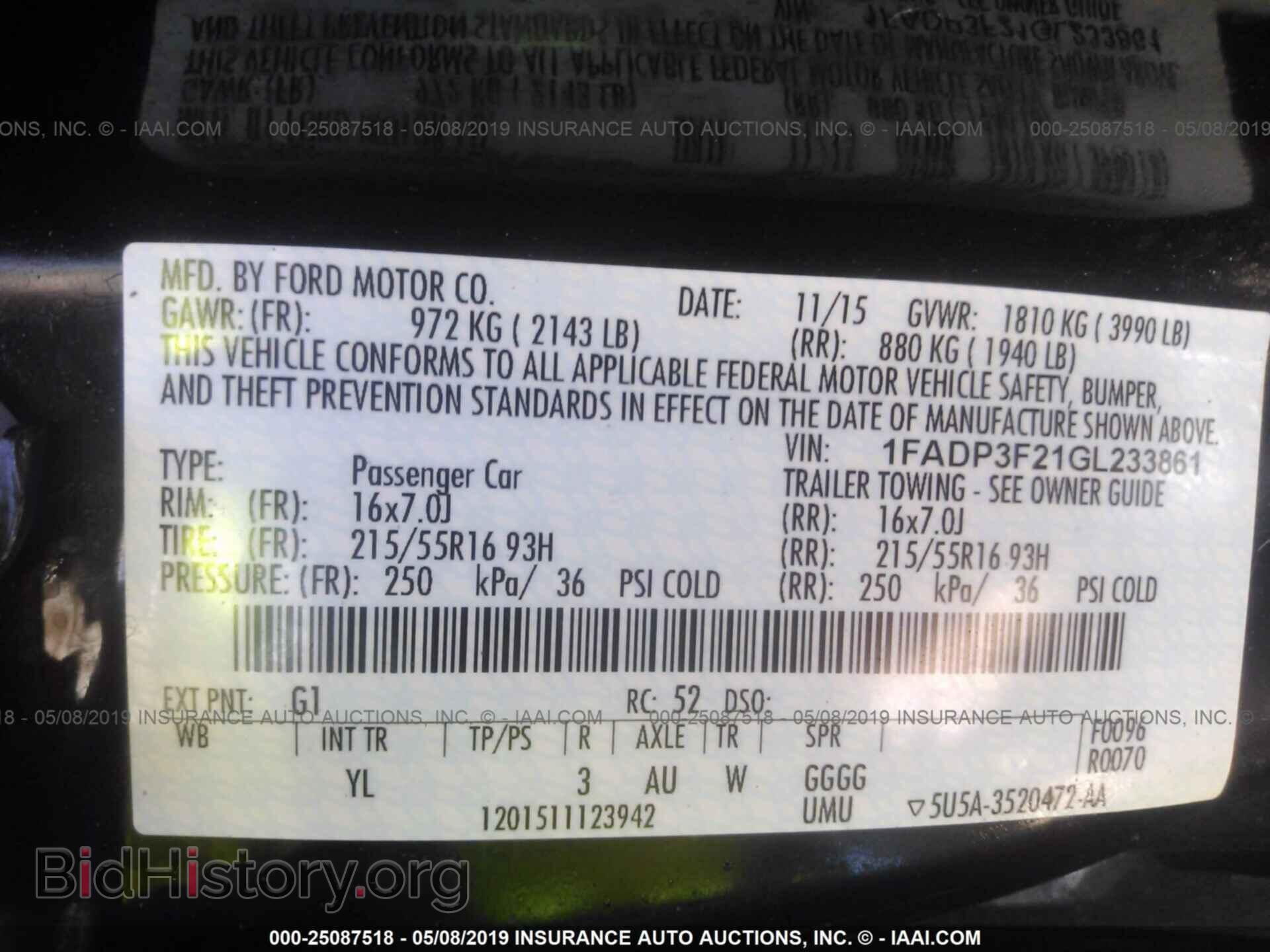 2016 FORD FOCUS - VIN: 1FADP3F21GL233861 - Photo 9