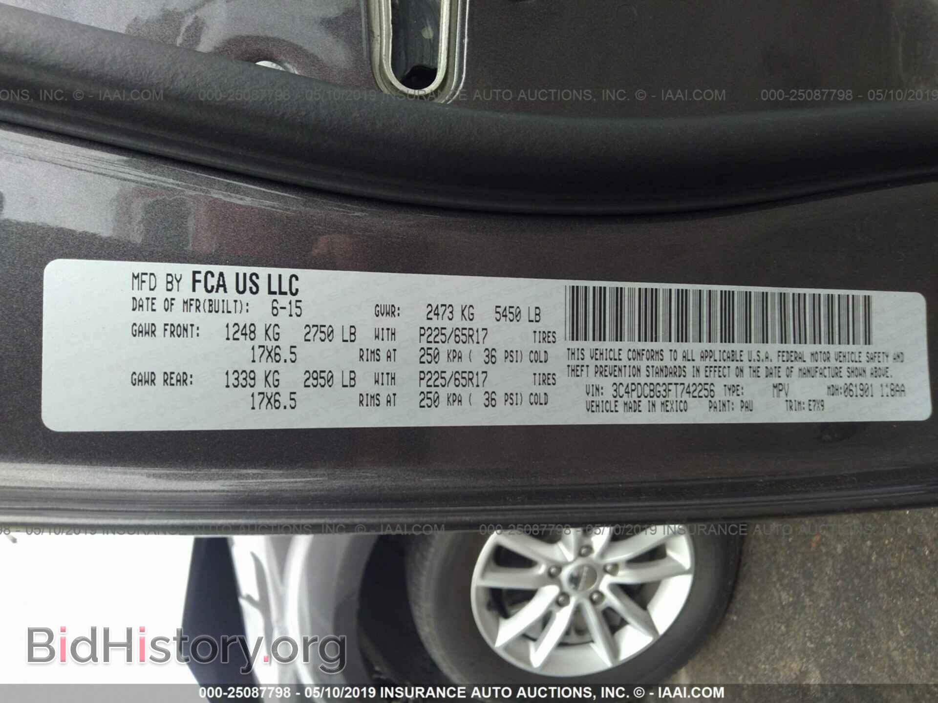 2015 DODGE JOURNEY - VIN: 3C4PDCBG3FT742256 - Photo 9