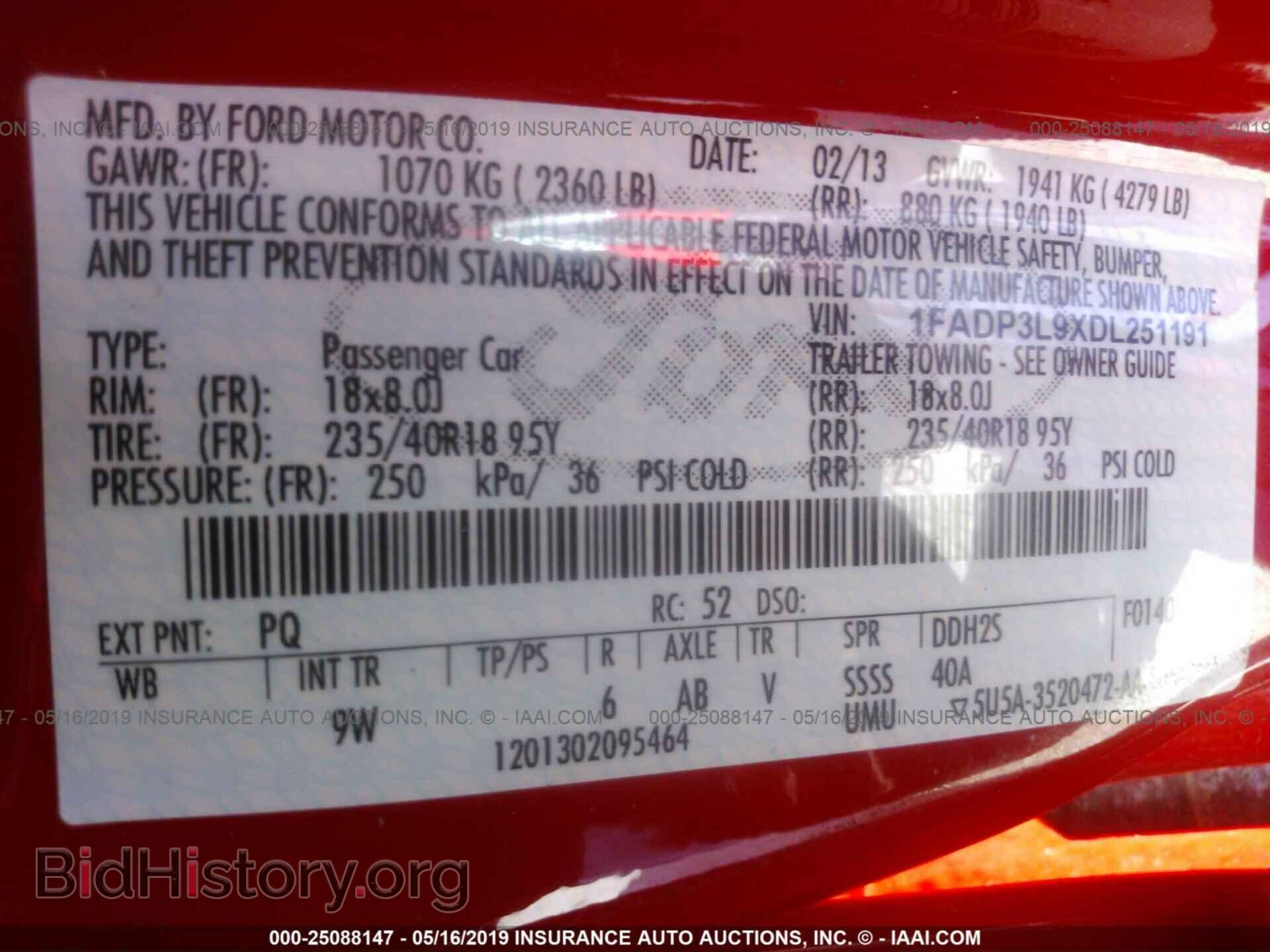 2013 FORD FOCUS - VIN: 1FADP3L9XDL251191 - Фото 9