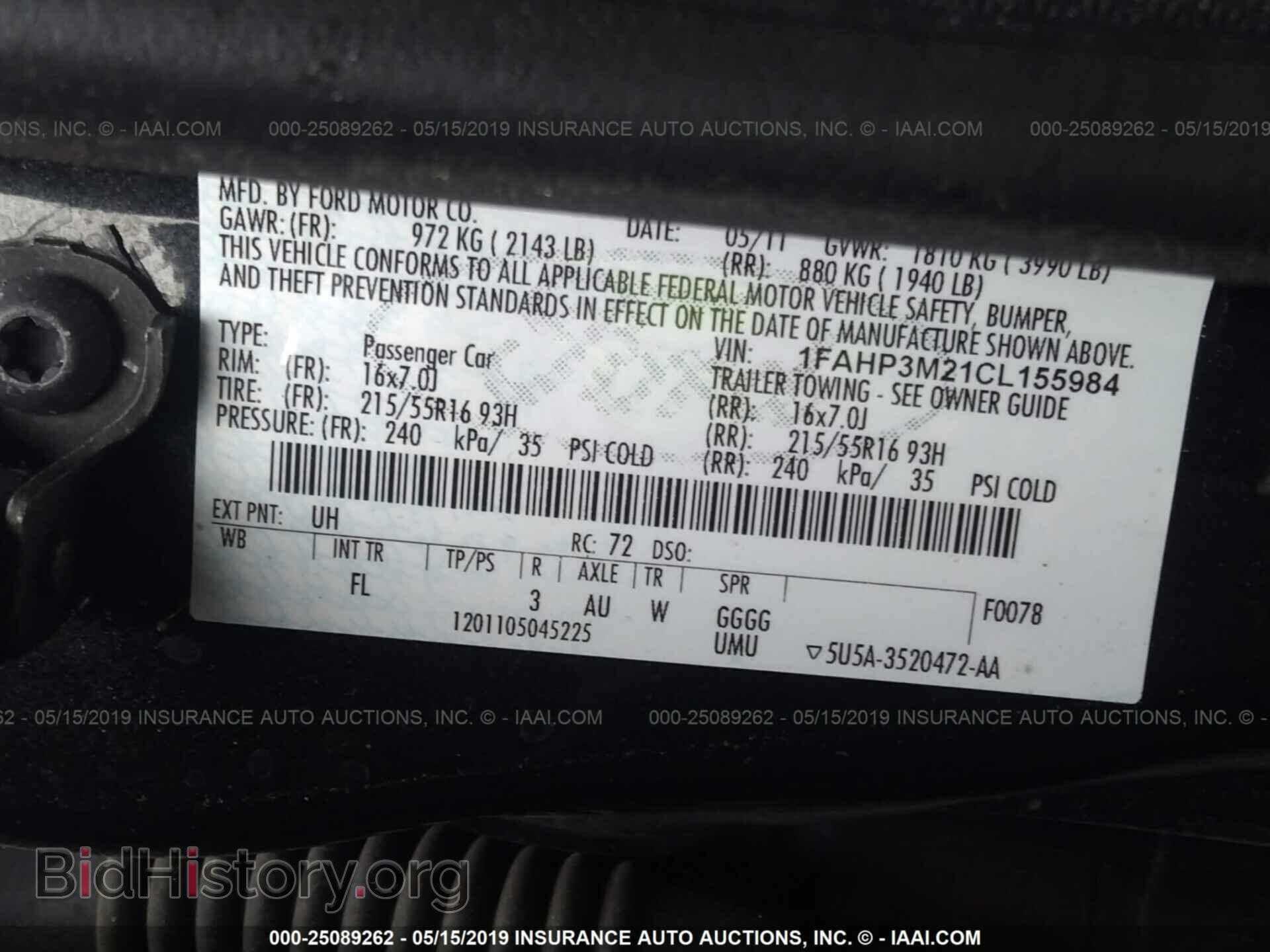 2012 FORD FOCUS - VIN: 1FAHP3M21CL155984 - Фото 9